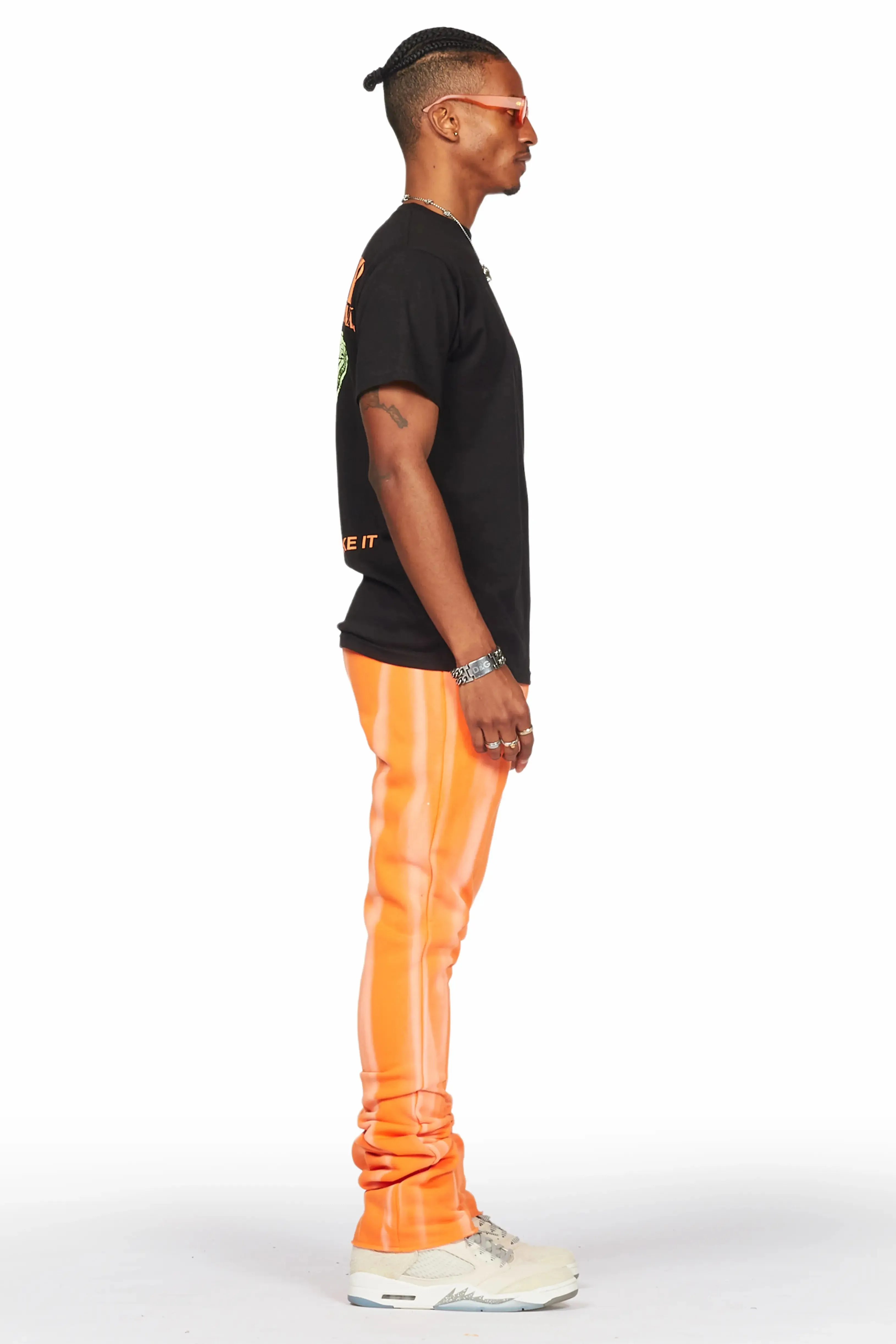 Firoz Orange Graphic Stacked Flare Pant sold by Rockstar Original product image thumbnail 5