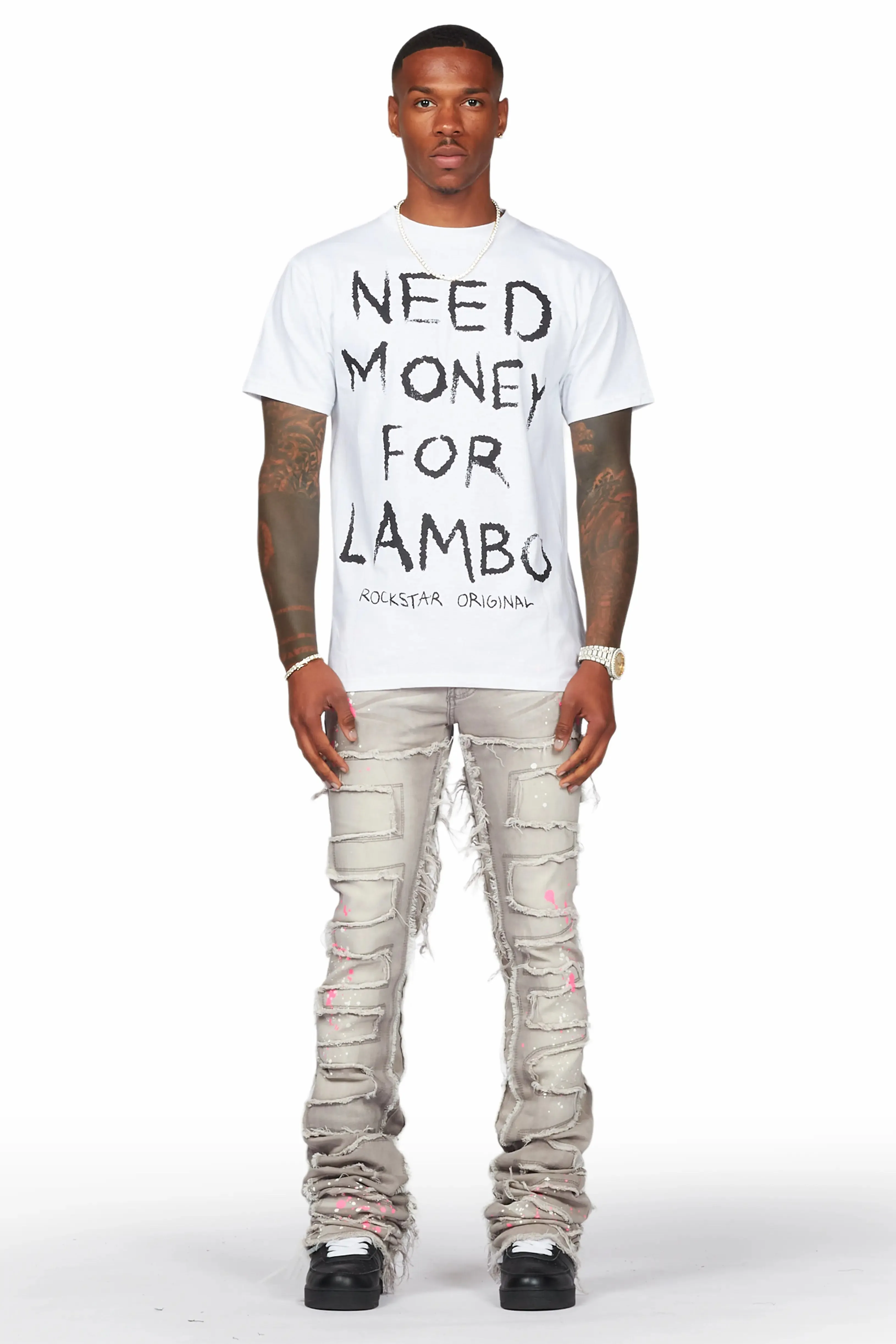 Macon Grey Painter Super Stacked Flare Jean sold by Rockstar Original product image thumbnail 2