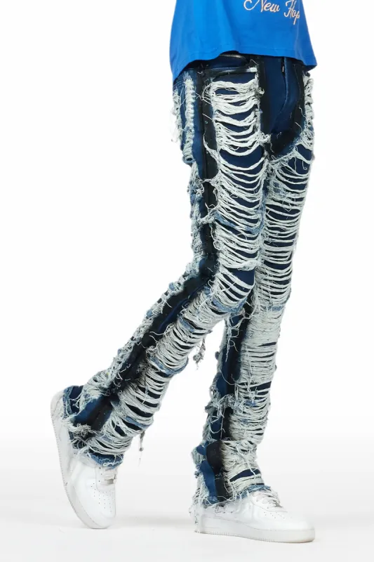Ado Black Painter Stacked Flare Jean sold by Rockstar Original