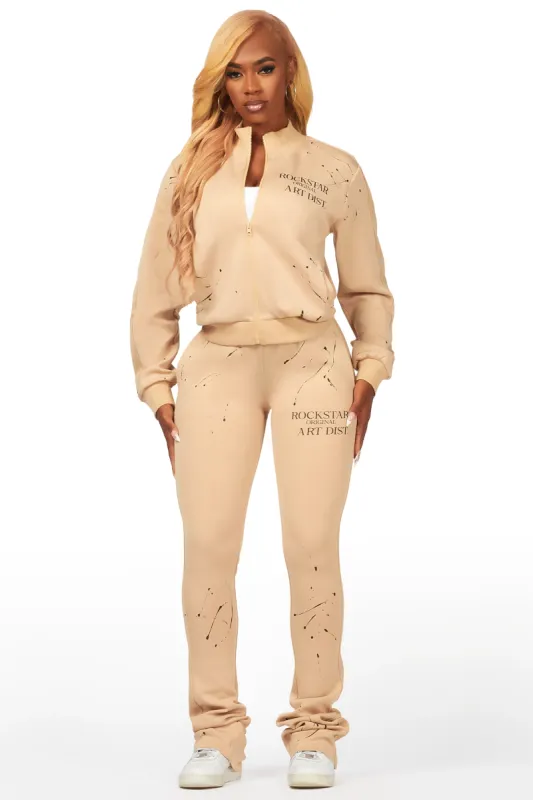 Joelle 2.0 Tan Drippy Tricot Super Stacked Trackset sold by Rockstar Original