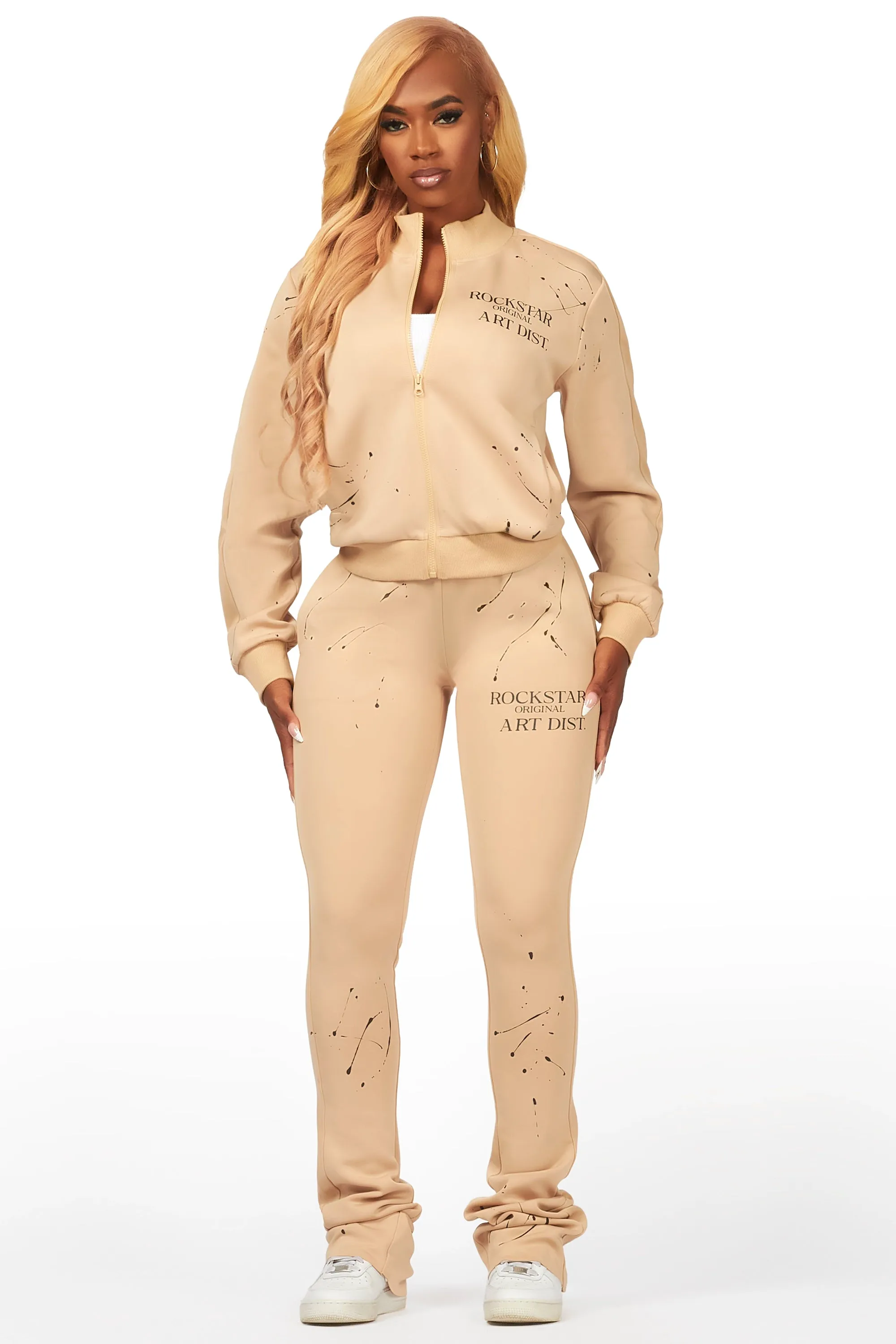 Joelle 2.0 Tan Drippy Tricot Super Stacked Trackset sold by Rockstar Original