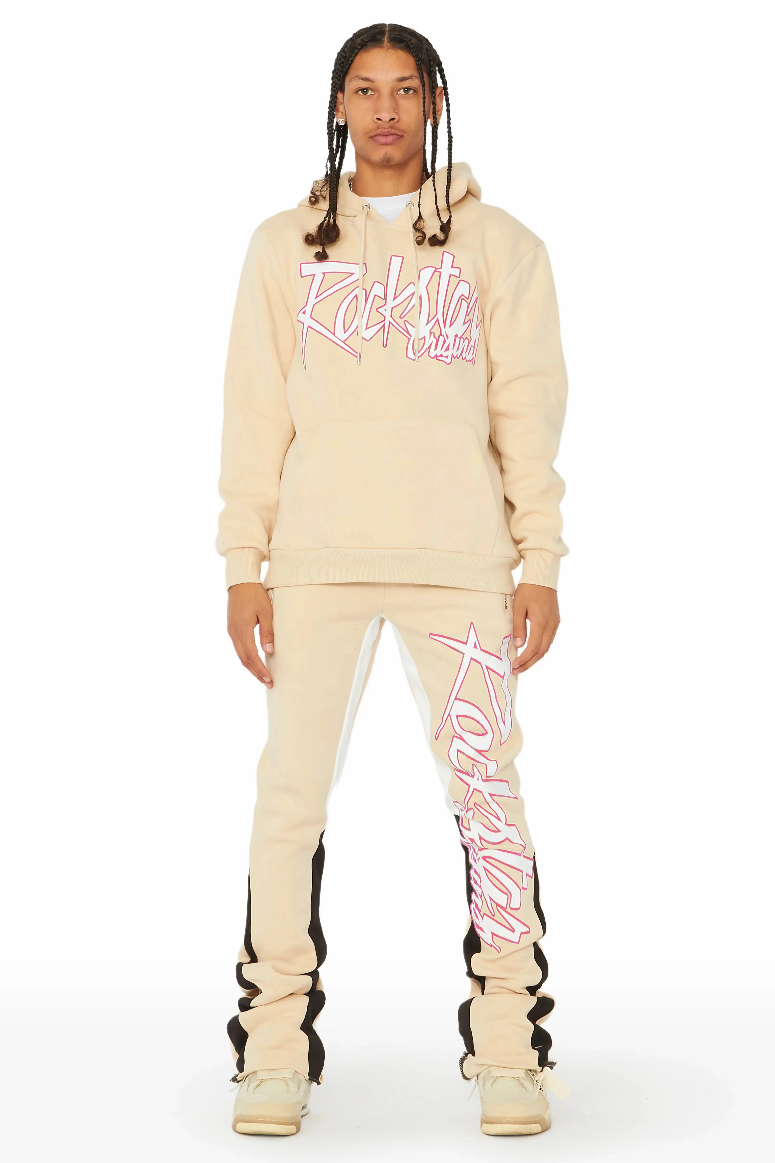 Kalibre Tan/Pink Hoodie/Stacked Flare Track Set sold by Rockstar Original