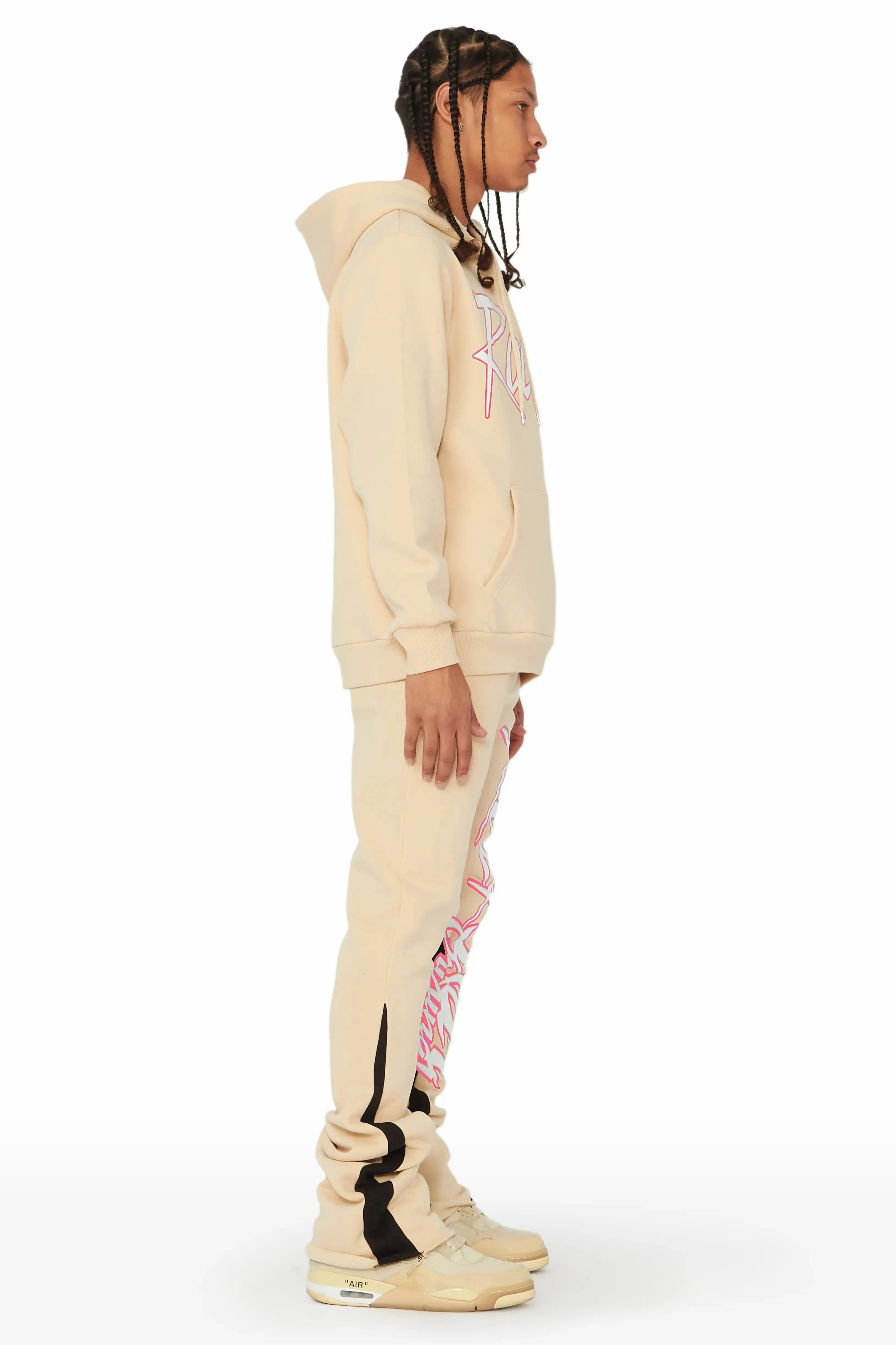 Kalibre Tan/Pink Hoodie/Stacked Flare Track Set sold by Rockstar Original product image thumbnail 2