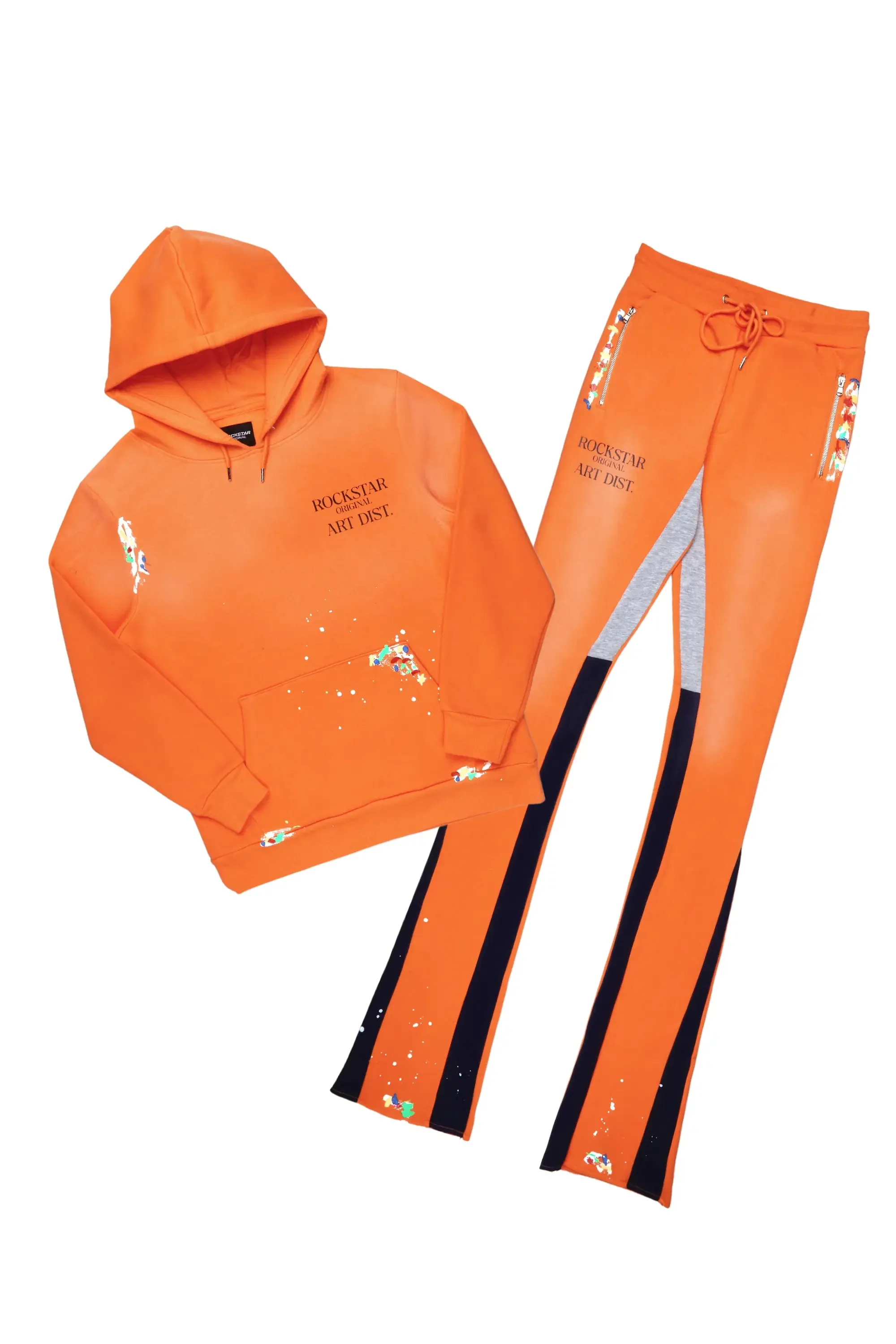 Rockstar Art Dist. Orange/Black Super Stacked Pant Set sold by Rockstar Original product image thumbnail 2