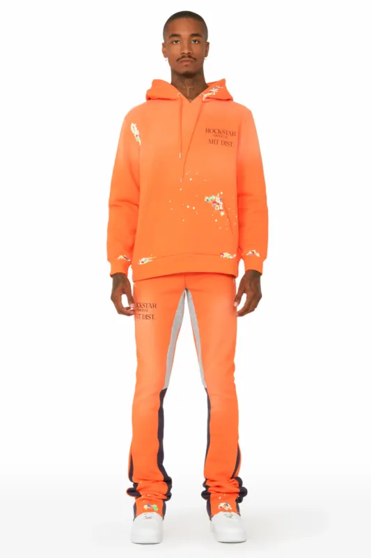Rockstar Art Dist. Orange/Black Super Stacked Pant Set sold by Rockstar Original