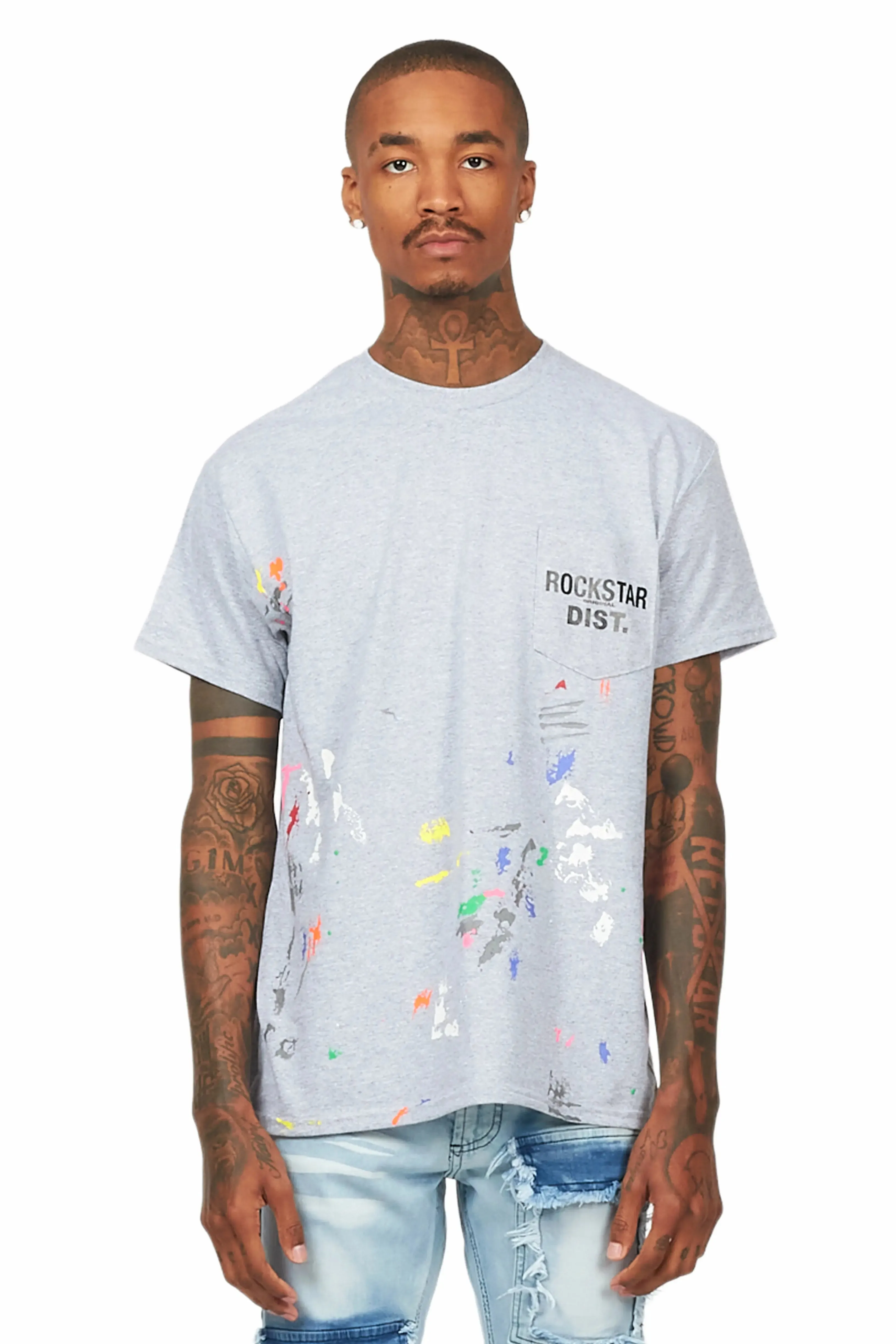 Pallas Grey Graphic Pocket T-Shirt sold by Rockstar Original