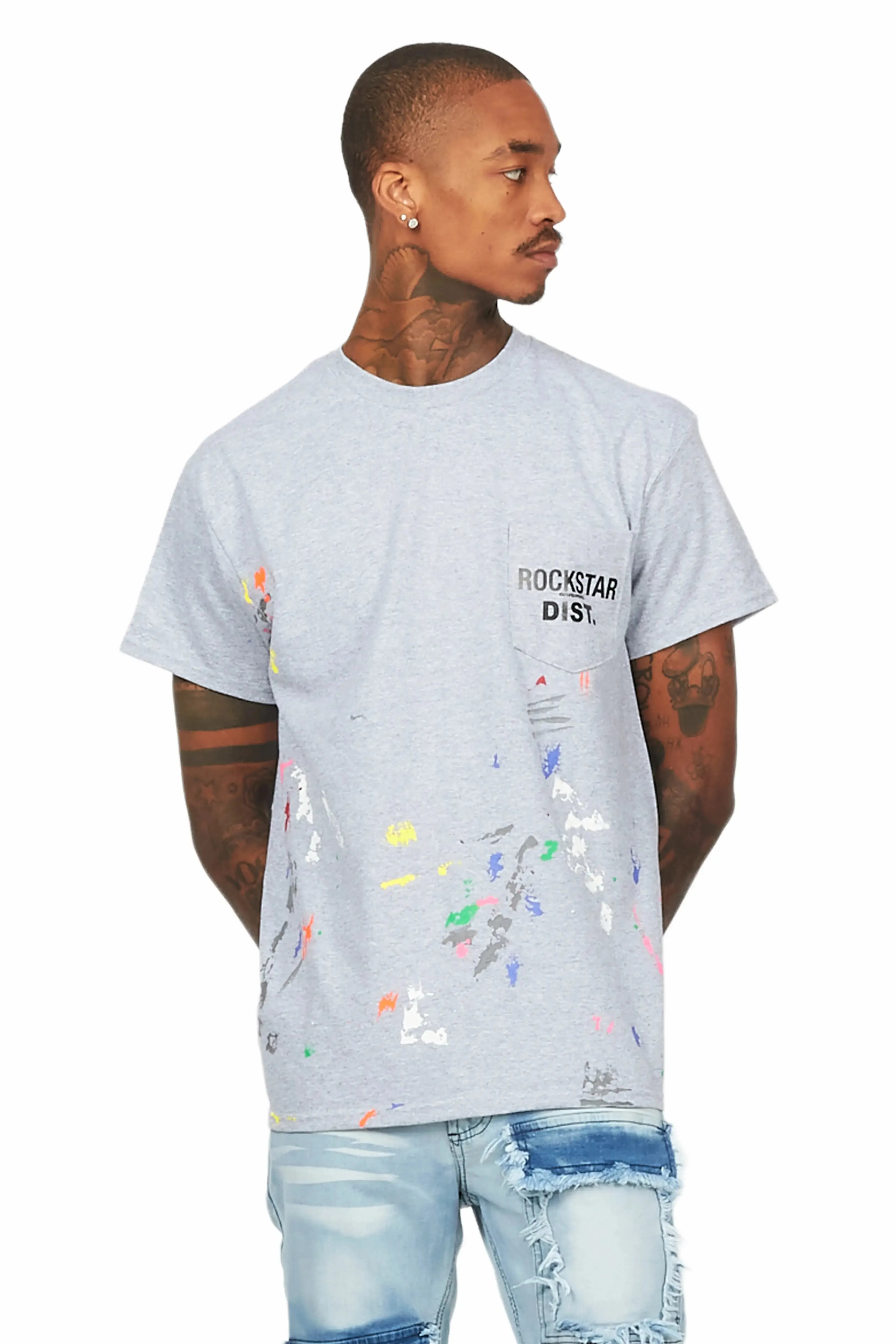 Pallas Grey Graphic Pocket T-Shirt sold by Rockstar Original product image thumbnail 4