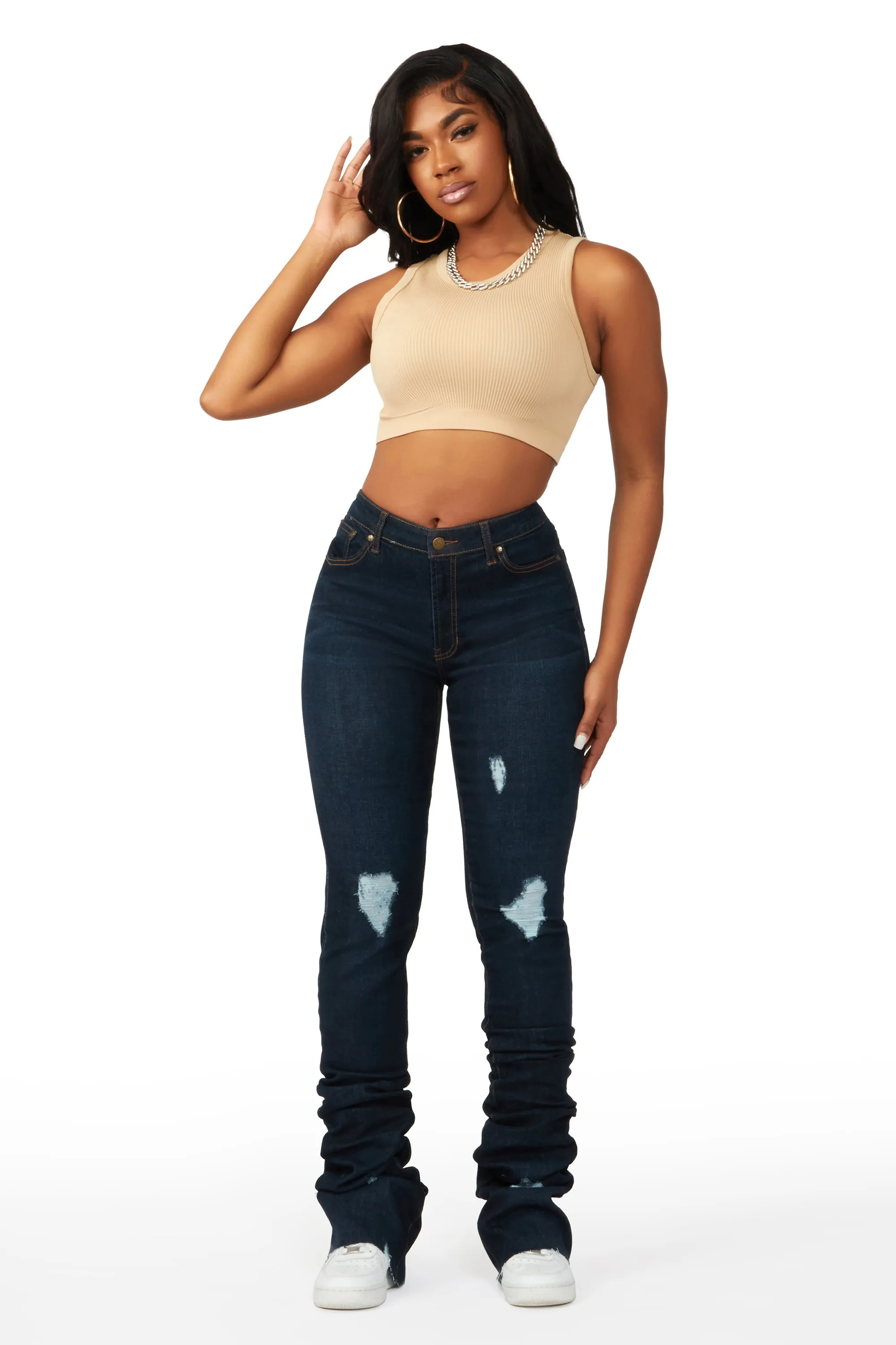 Totally Buggin Dark Wash Super Stacked Jean sold by Rockstar Original product image thumbnail 2