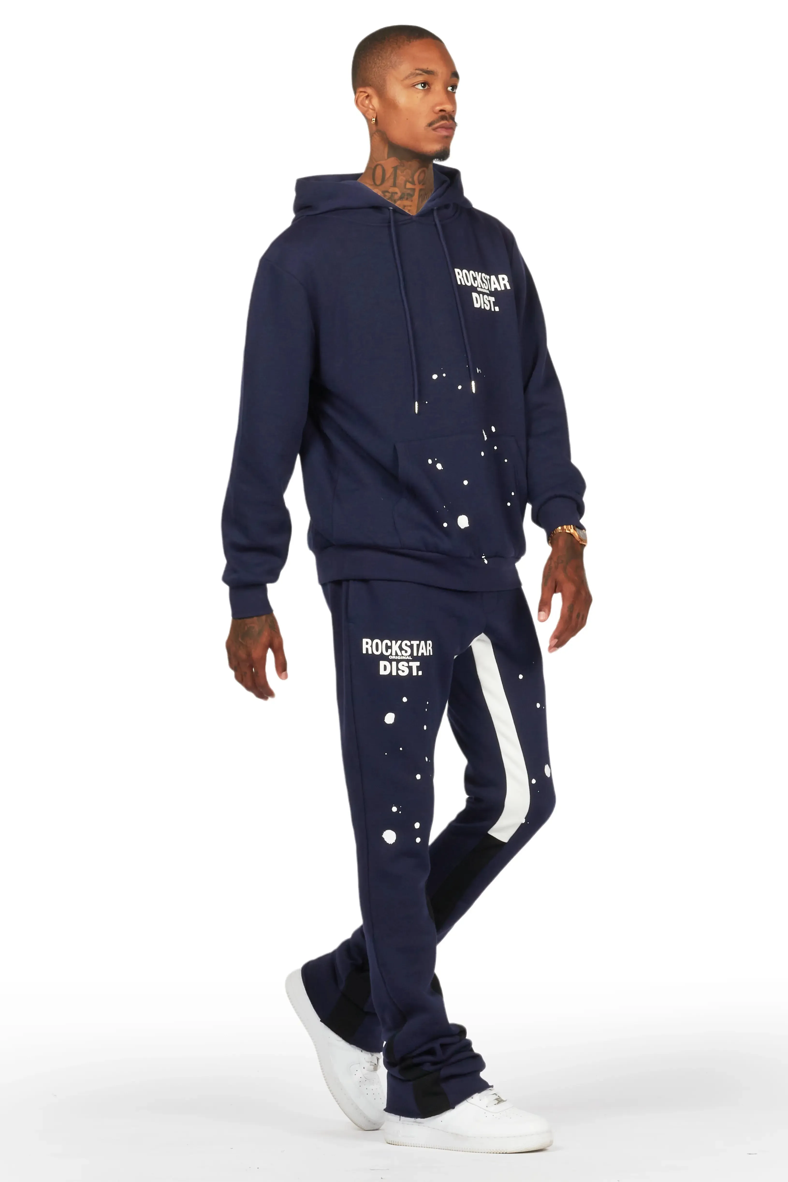 Raffer Navy Hoodie/Super Stacked Flare Pant Set sold by Rockstar Original product image thumbnail 5