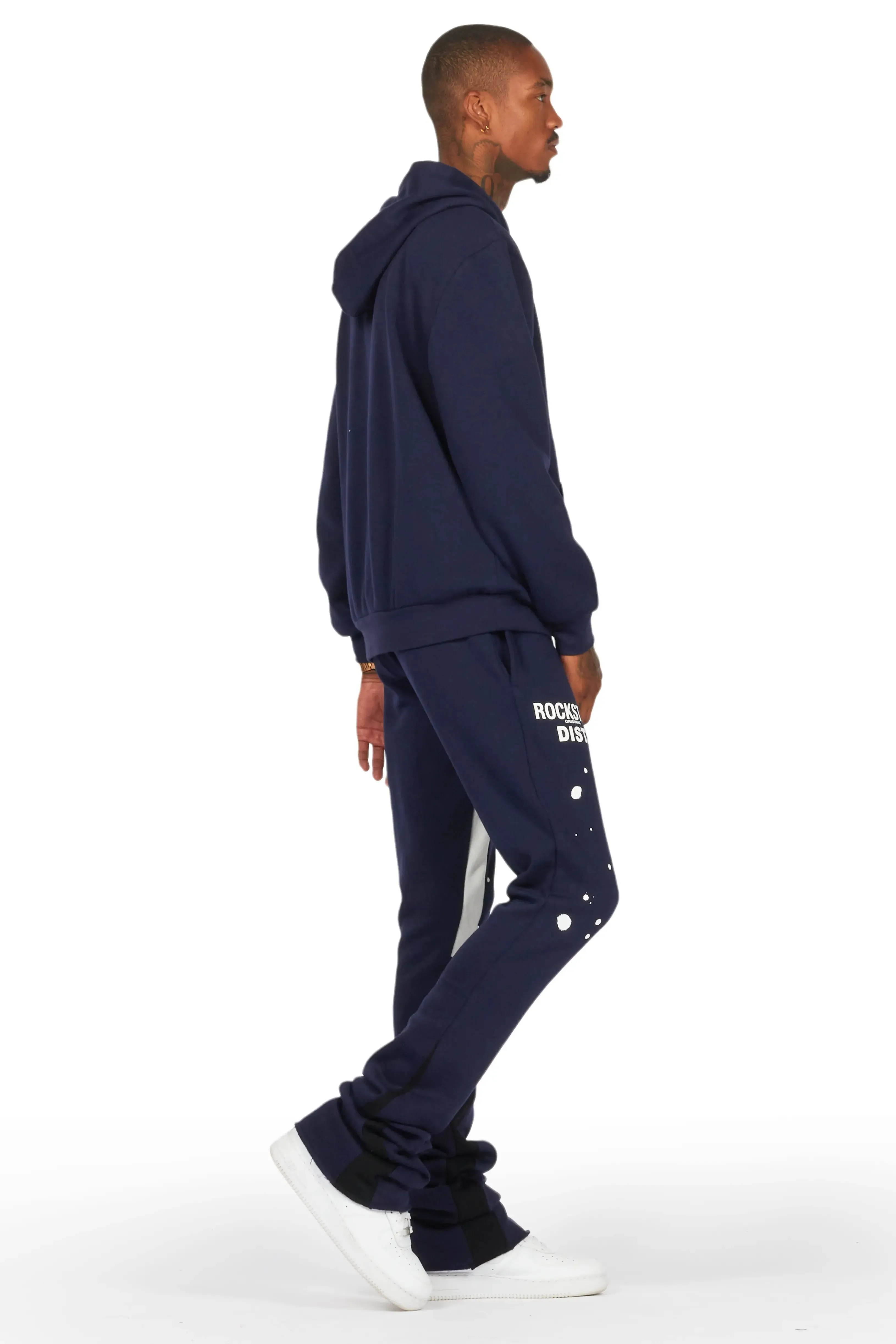 Raffer Navy Hoodie/Super Stacked Flare Pant Set sold by Rockstar Original product image thumbnail 2