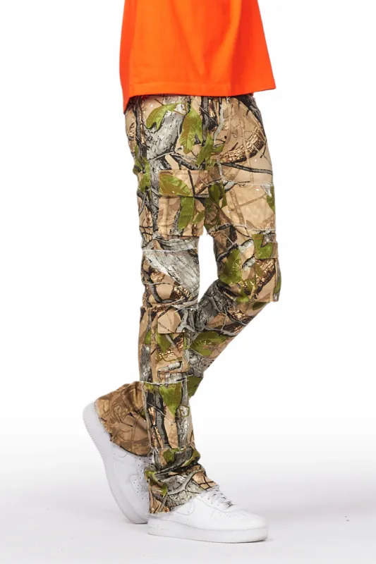 Duggar Tree Camo Cargo Stacked Flare Jean sold by Rockstar Original