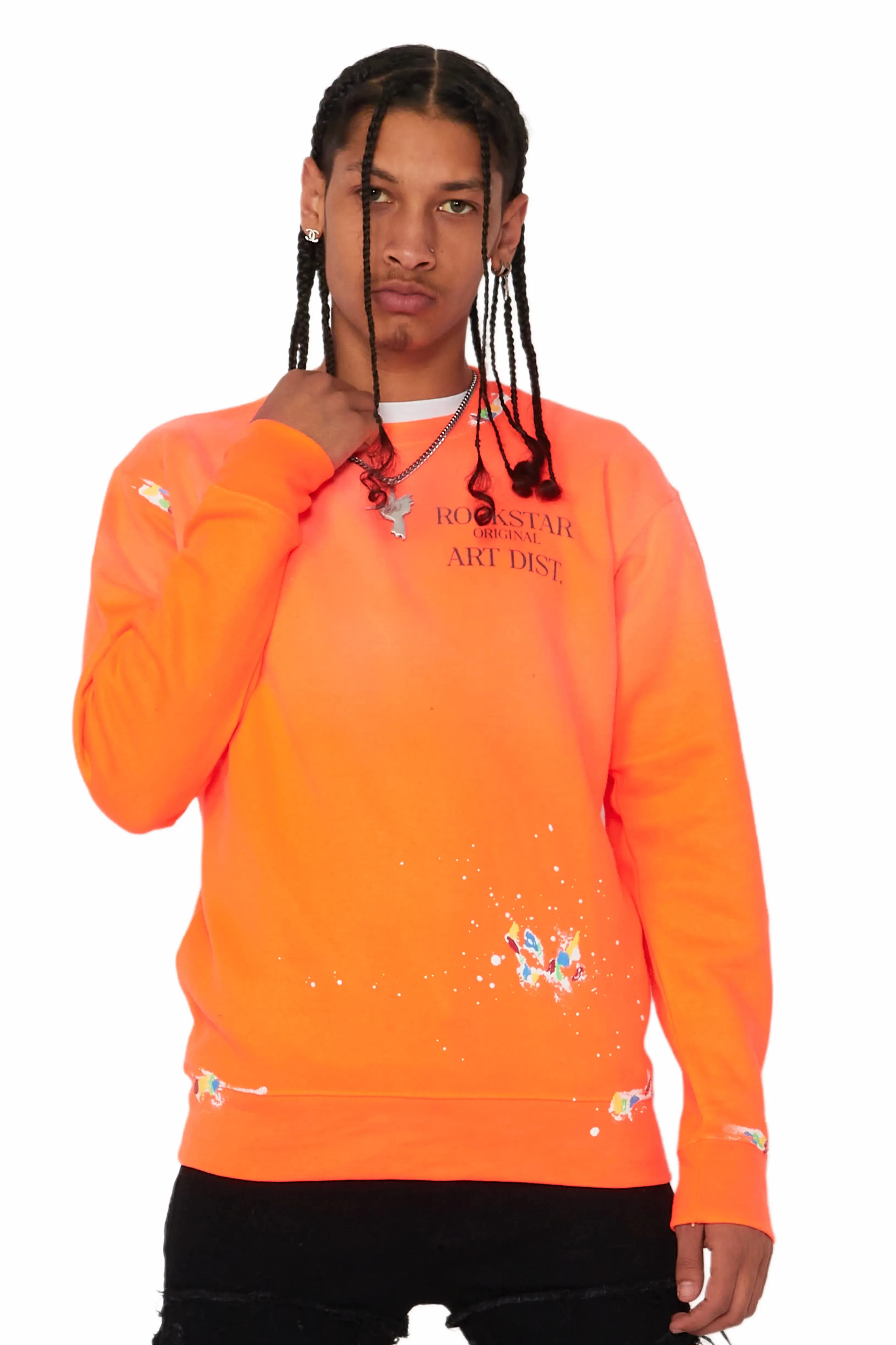 Rockstar Art Dist Orange Crewneck sold by Rockstar Original product image thumbnail 3