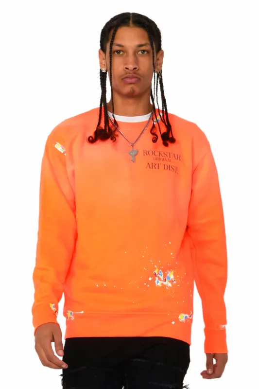Rockstar Art Dist Orange Crewneck sold by Rockstar Original