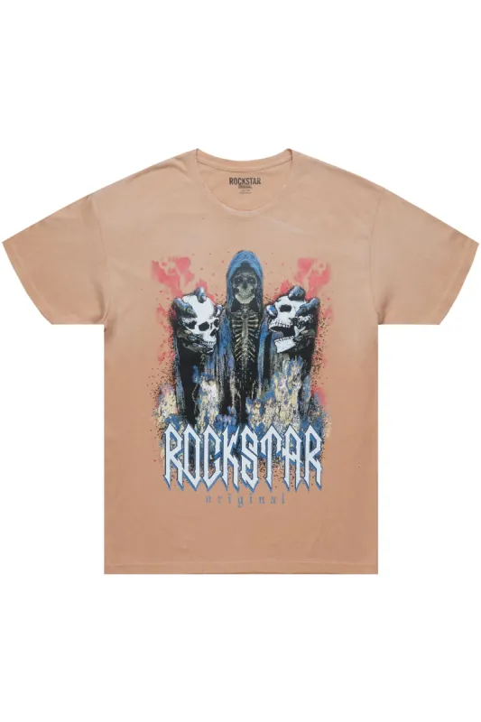 Aki Beige Graphic T-Shirt sold by Rockstar Original