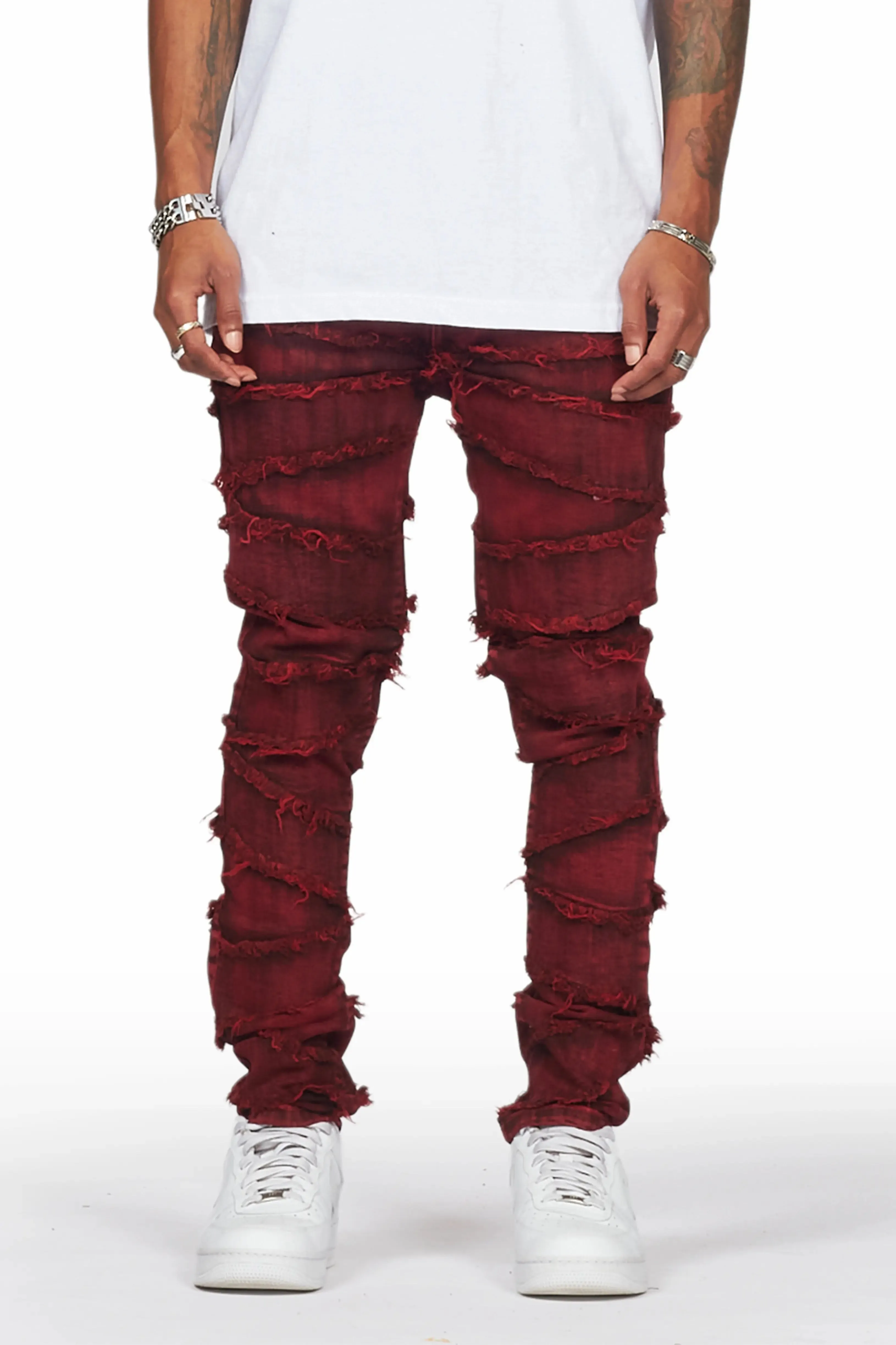 Ebrill Red Patchwork Skinny Fit Jean sold by Rockstar Original