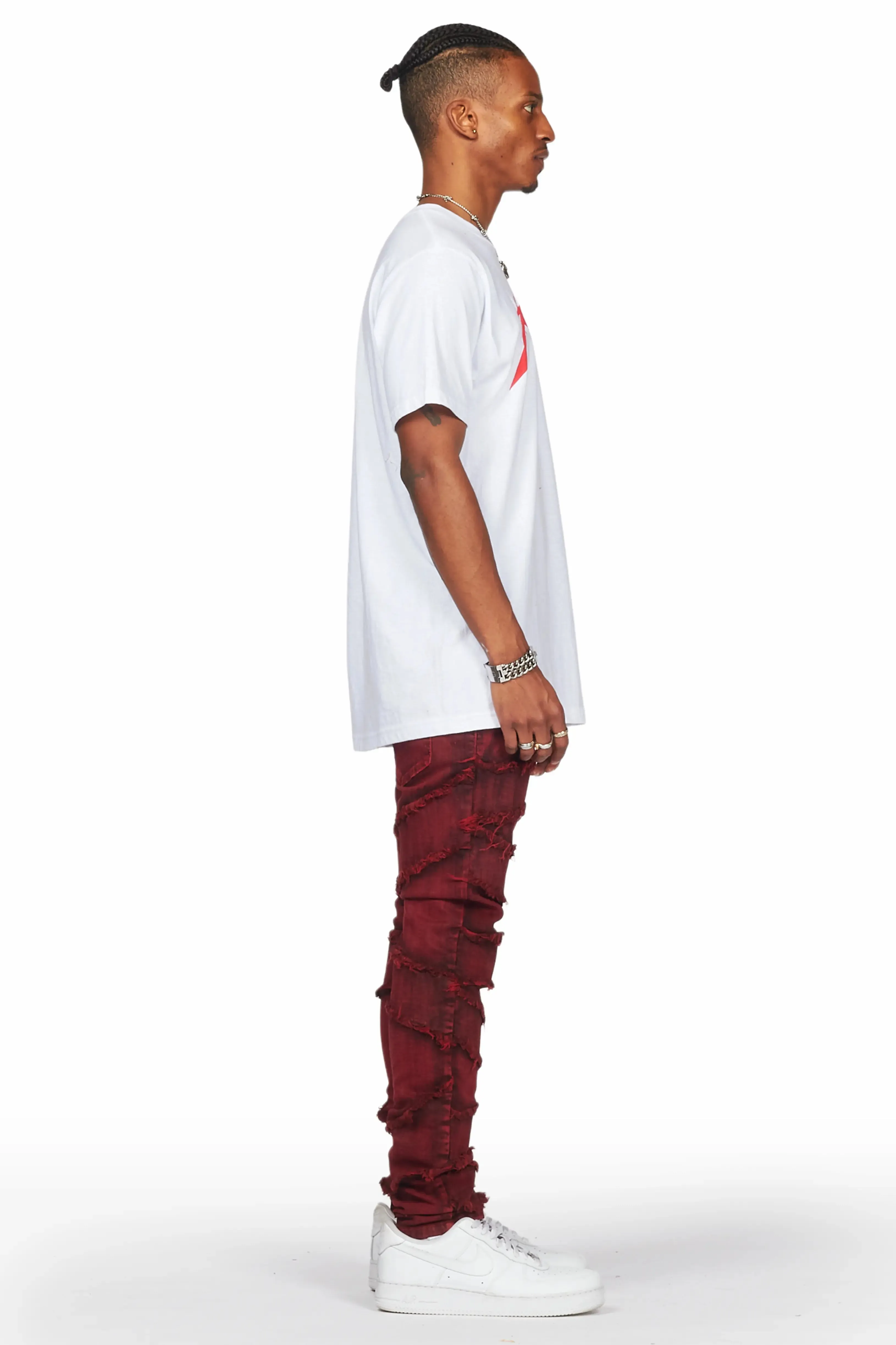 Ebrill Red Patchwork Skinny Fit Jean sold by Rockstar Original product image thumbnail 5