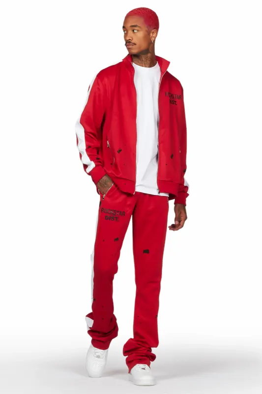 Raffer Red Tricot Stacked Track Set sold by Rockstar Original