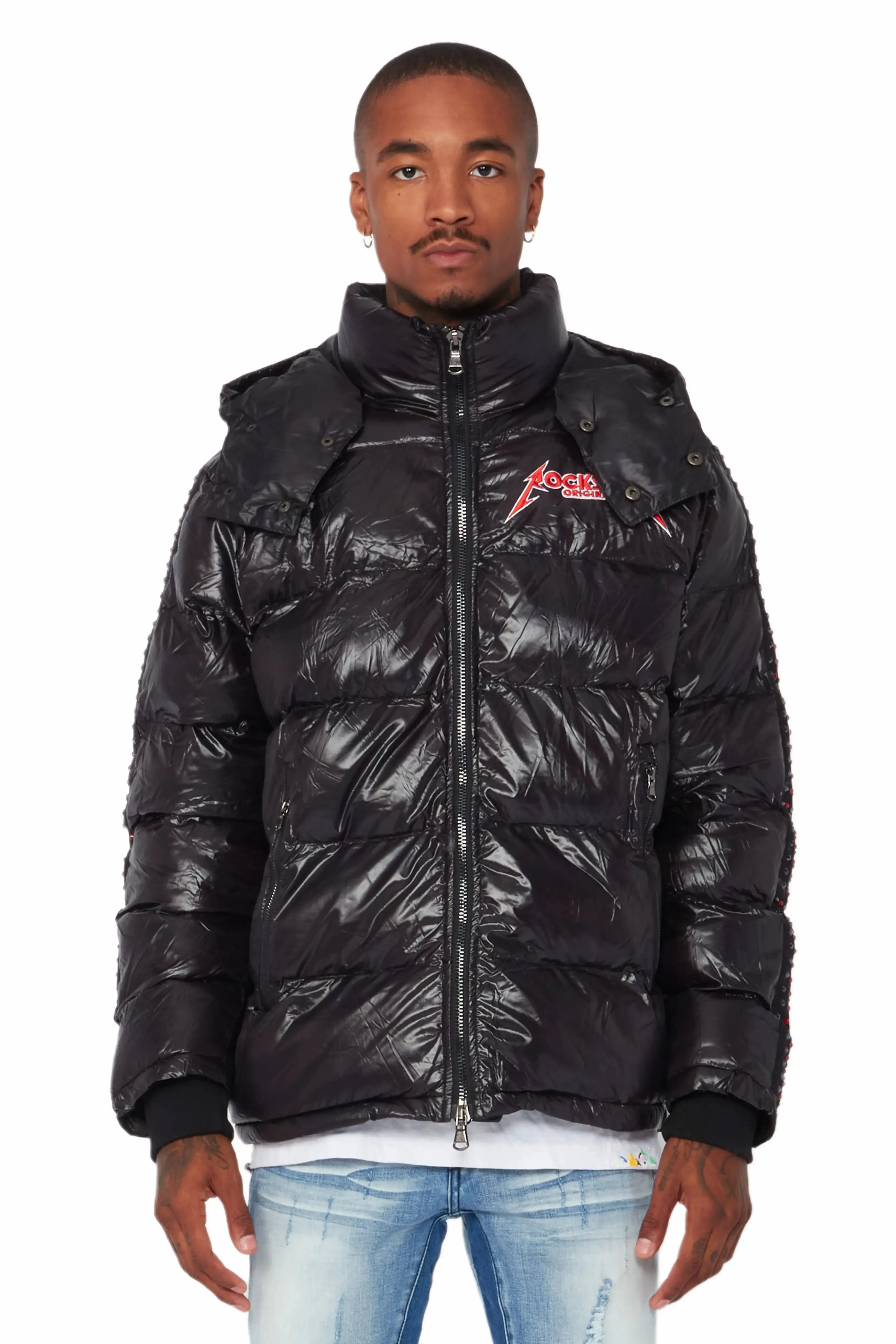 Brink Black Heavy Puffer Jacket sold by Rockstar Original product image thumbnail 2