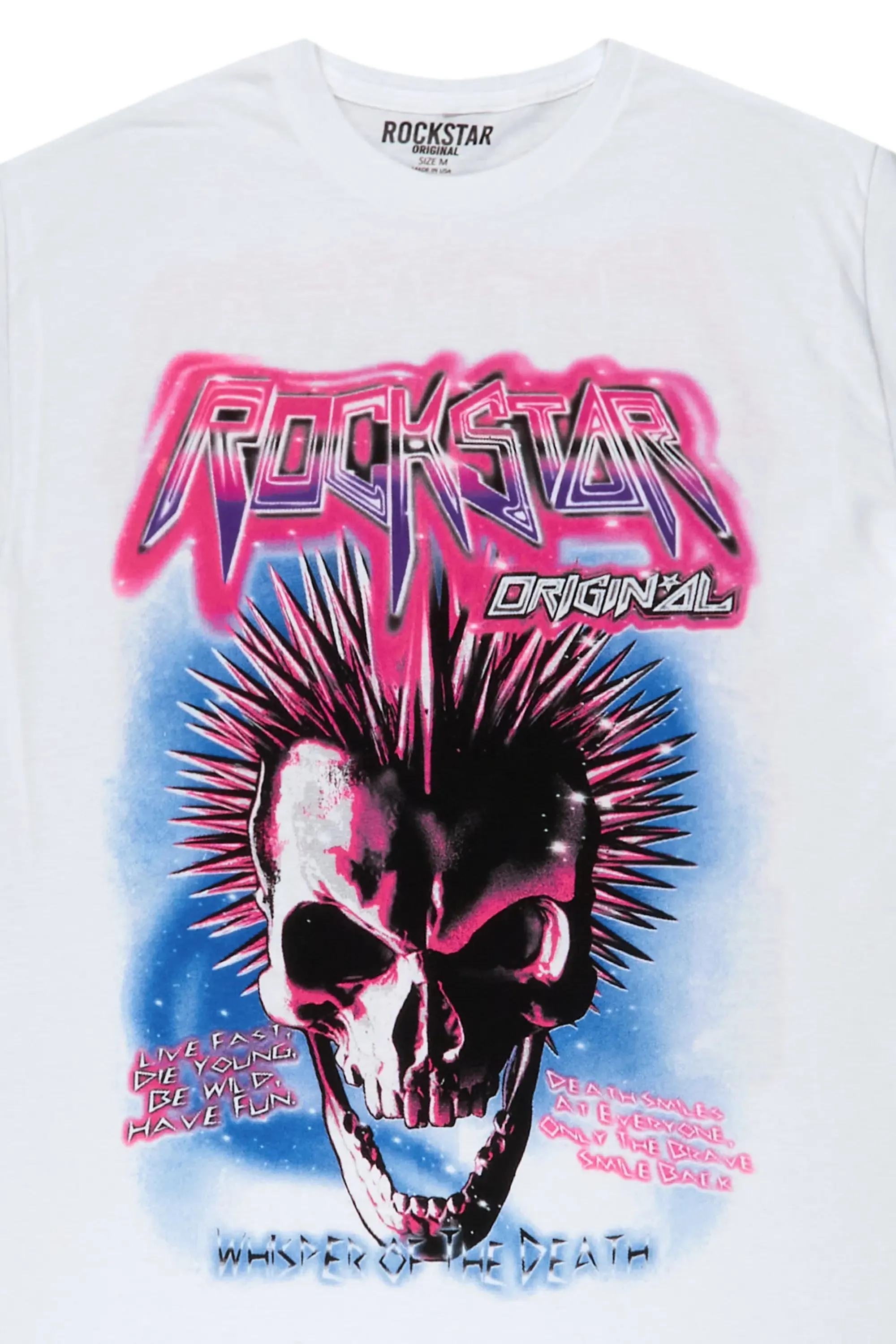 Obern White/Blue Graphic T-Shirt sold by Rockstar Original product image thumbnail 3