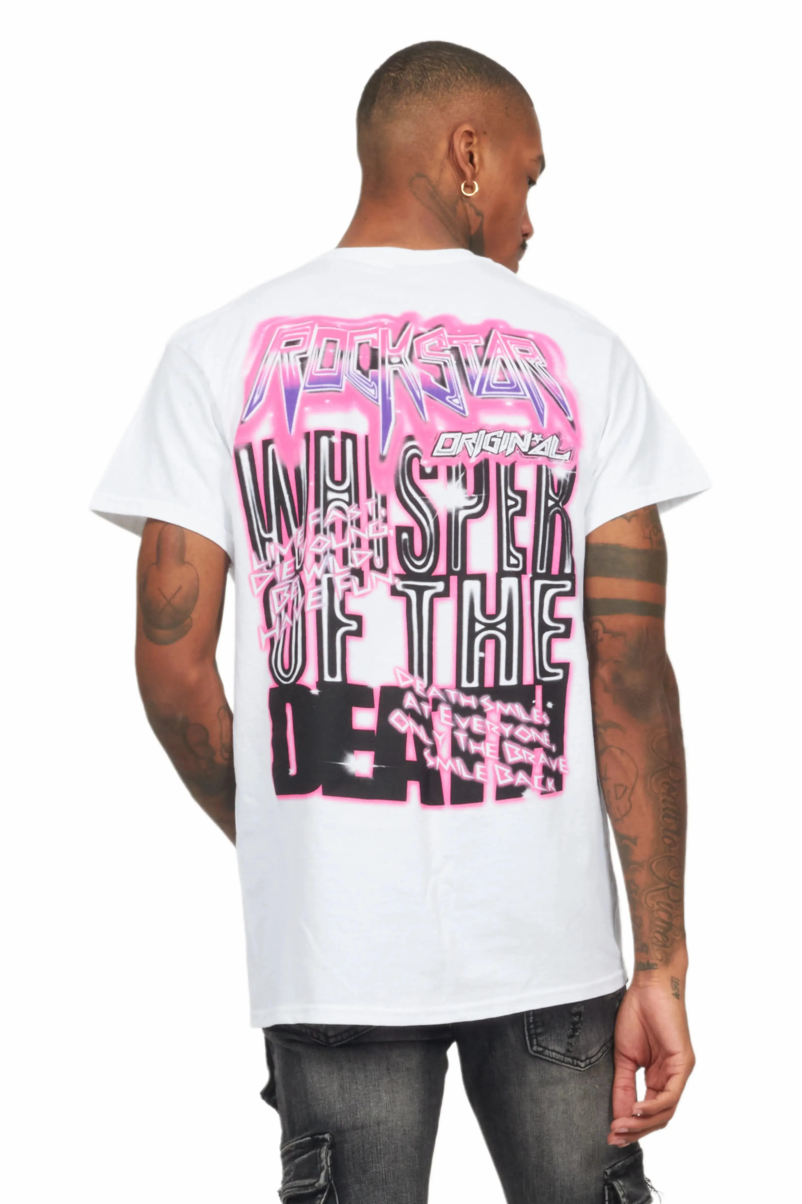 Obern White/Blue Graphic T-Shirt sold by Rockstar Original product image thumbnail 4