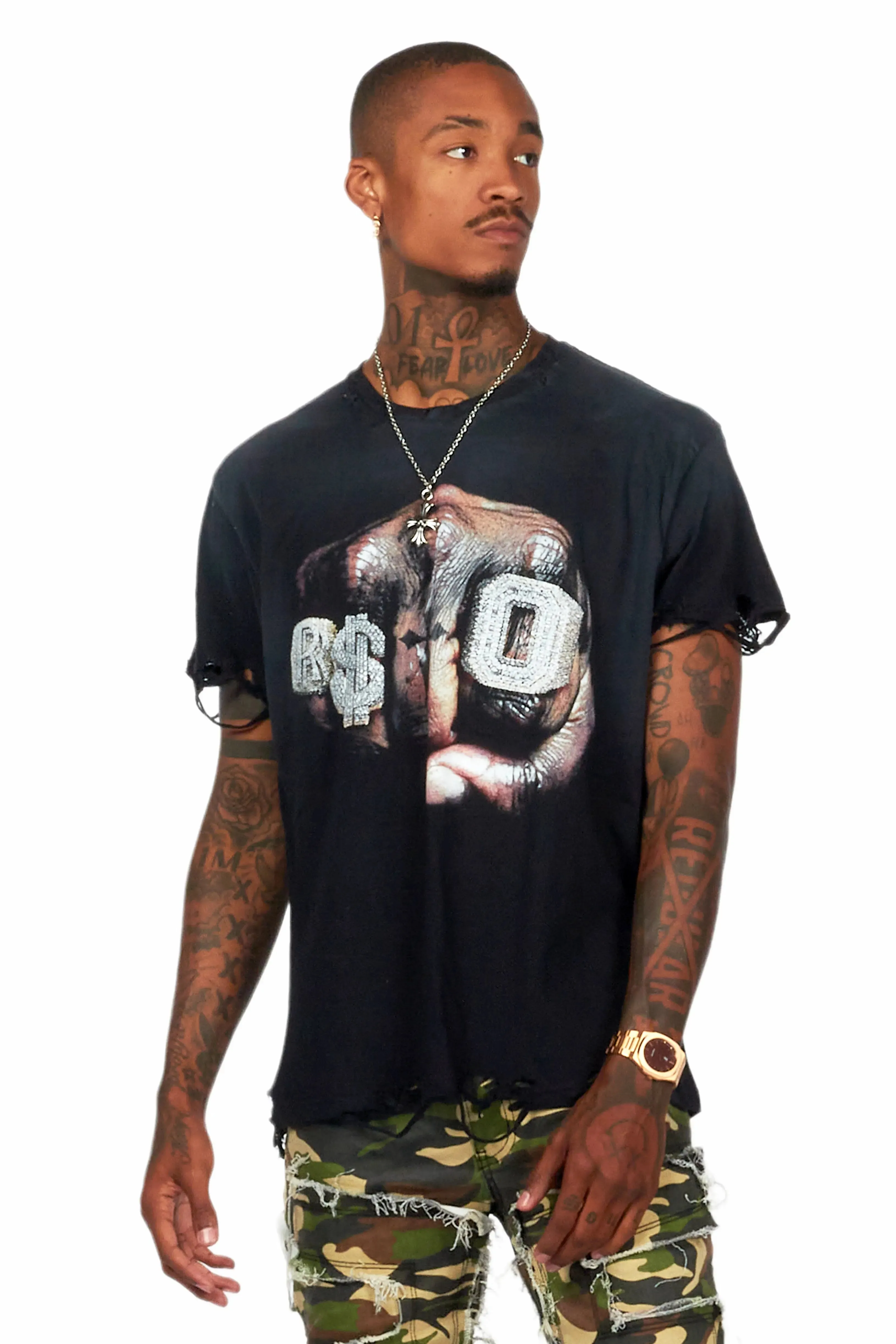 Janus Black Oversized Graphic T-Shirt sold by Rockstar Original product image thumbnail 2