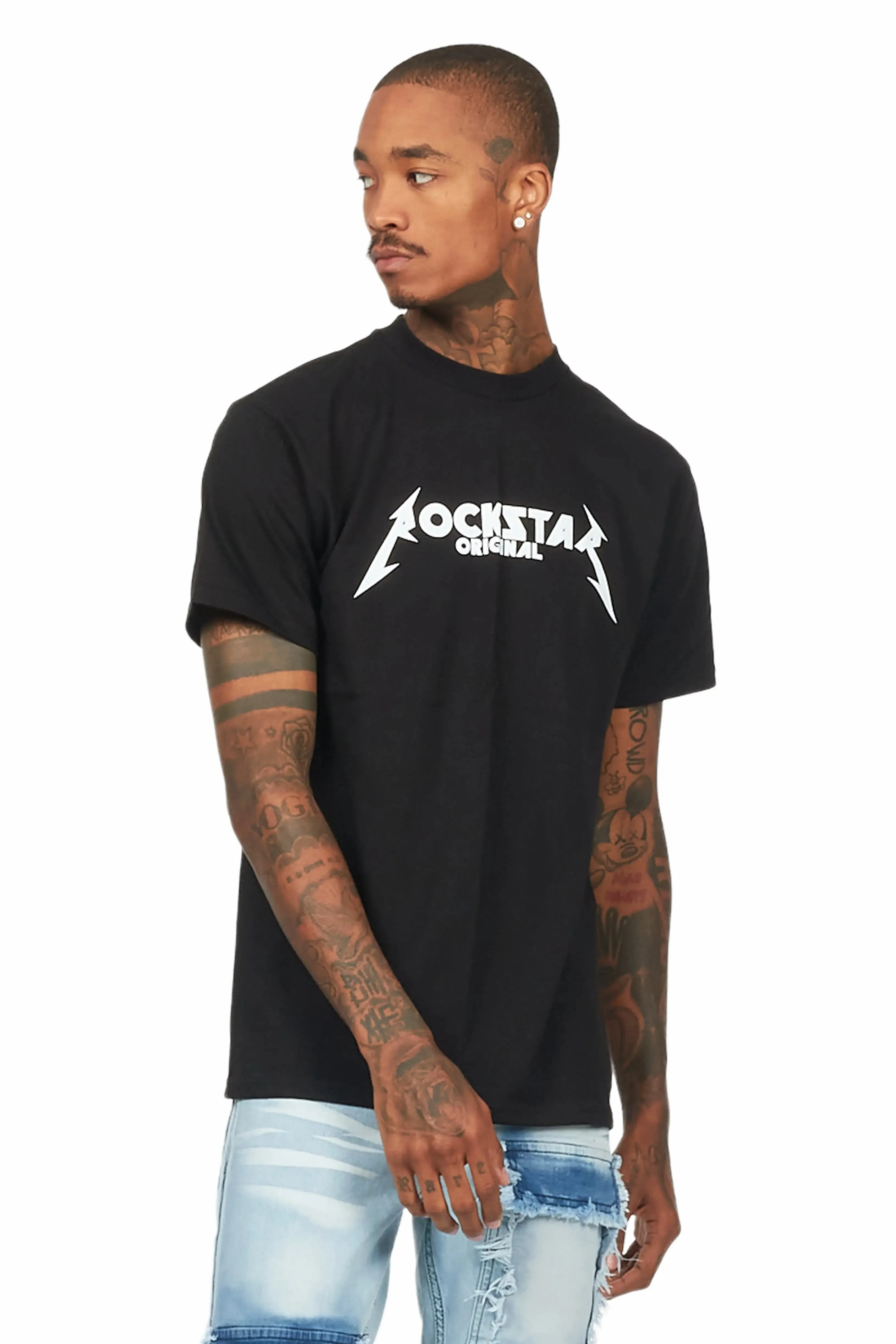 Diogo Black/White Printed T-Shirt sold by Rockstar Original product image thumbnail 4