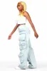 Nakia Tinted Light Wash Cargo Wide Leg Jean sold by Rockstar Original