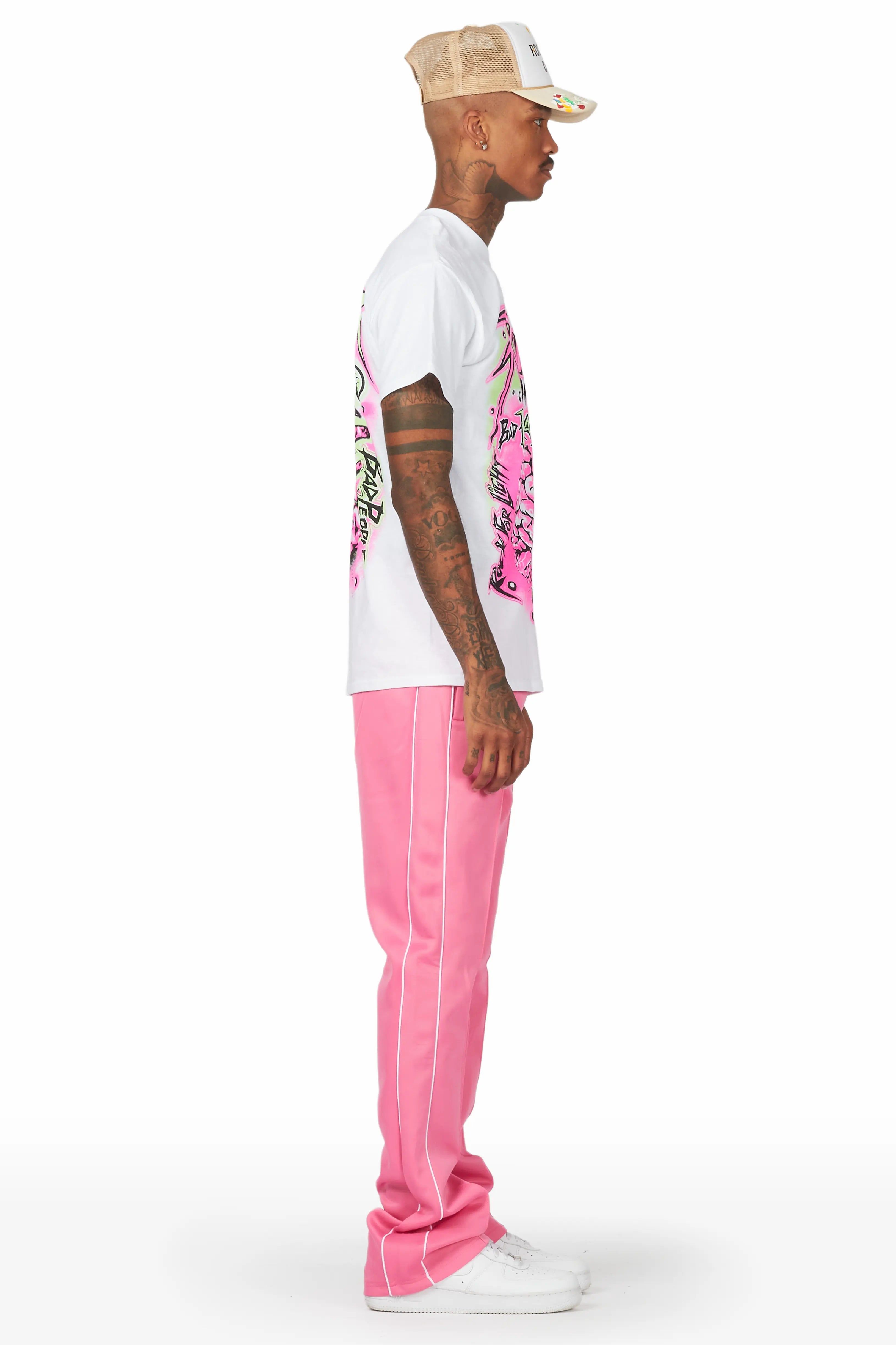 Braindead Pink/White T-Shirt/Stacked Track Set sold by Rockstar Original product image thumbnail 4