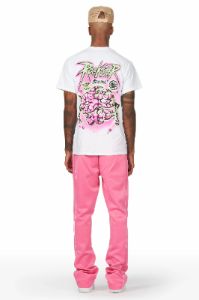 Braindead Pink/White T-Shirt/Stacked Track Set sold by Rockstar Original