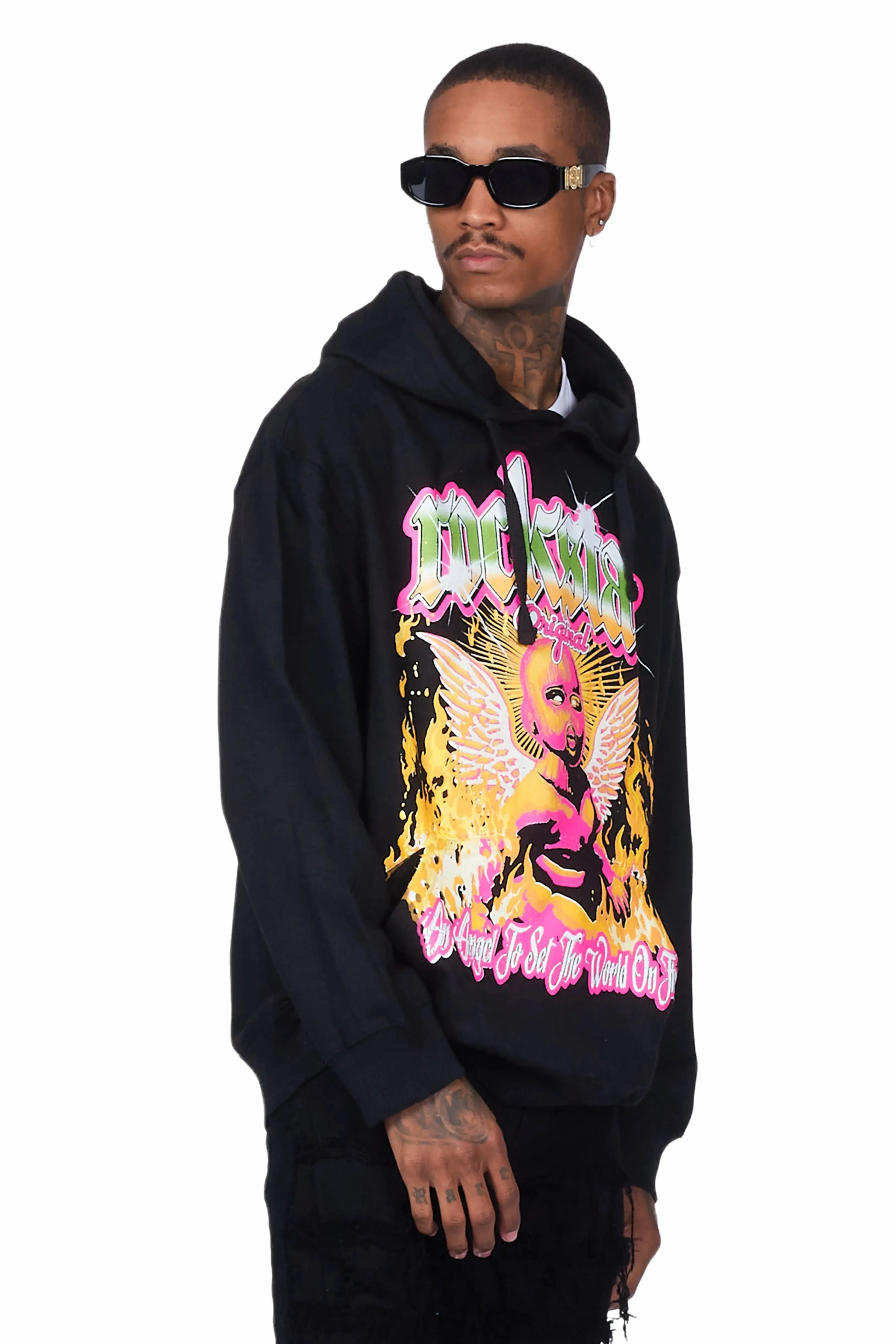 Whitefall Black Graphic Hoodie sold by Rockstar Original product image thumbnail 4