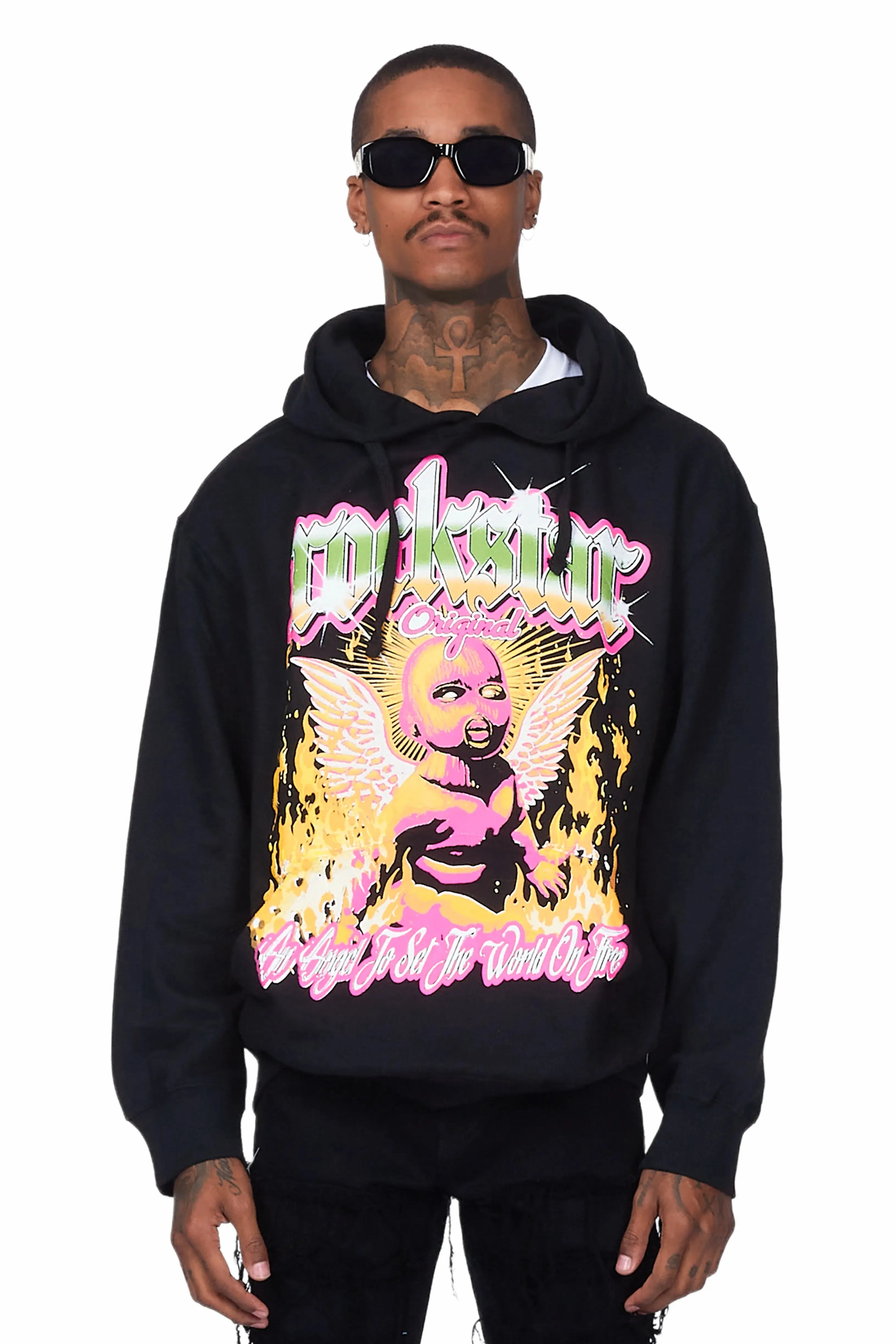 Whitefall Black Graphic Hoodie sold by Rockstar Original