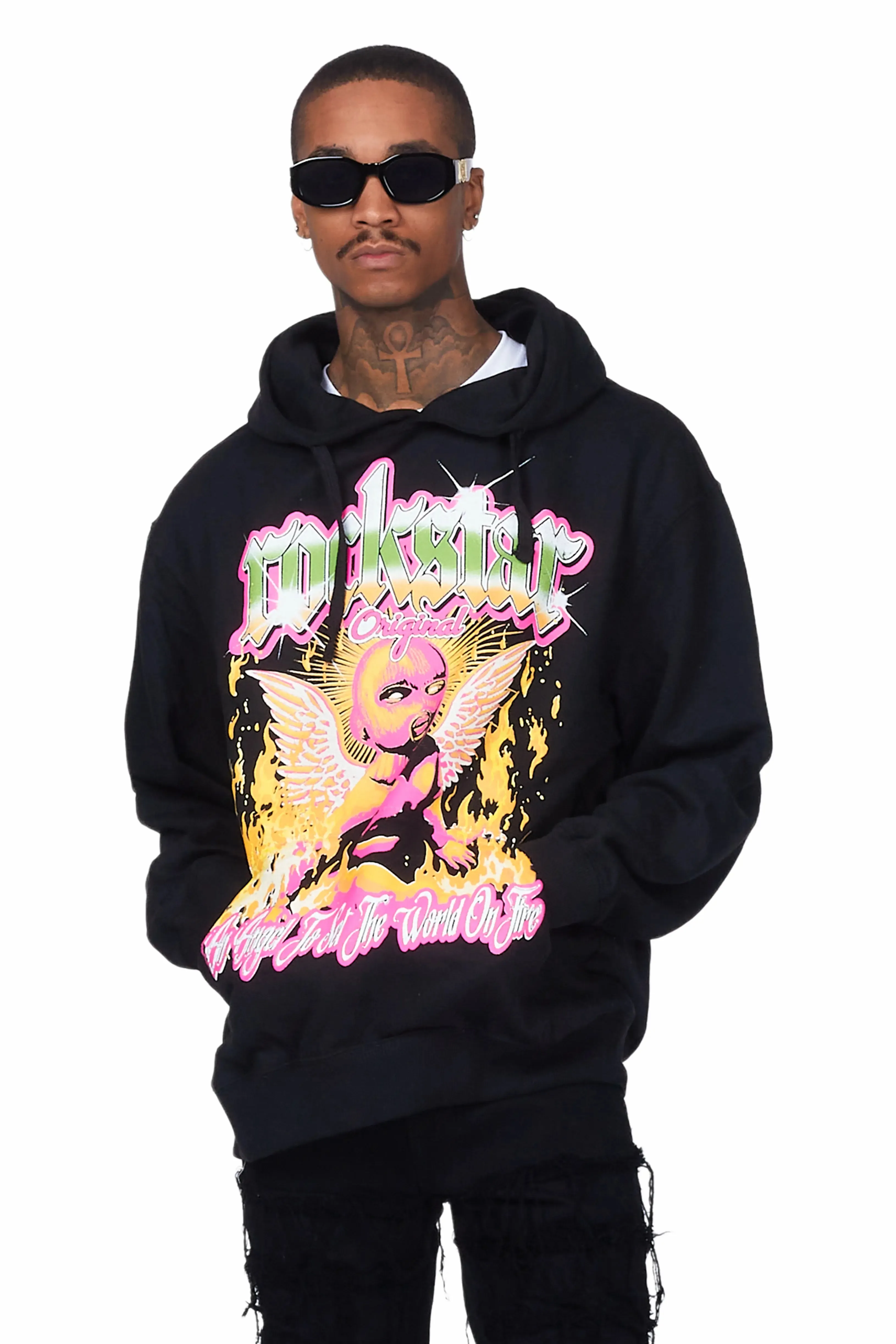 Whitefall Black Graphic Hoodie sold by Rockstar Original product image thumbnail 5