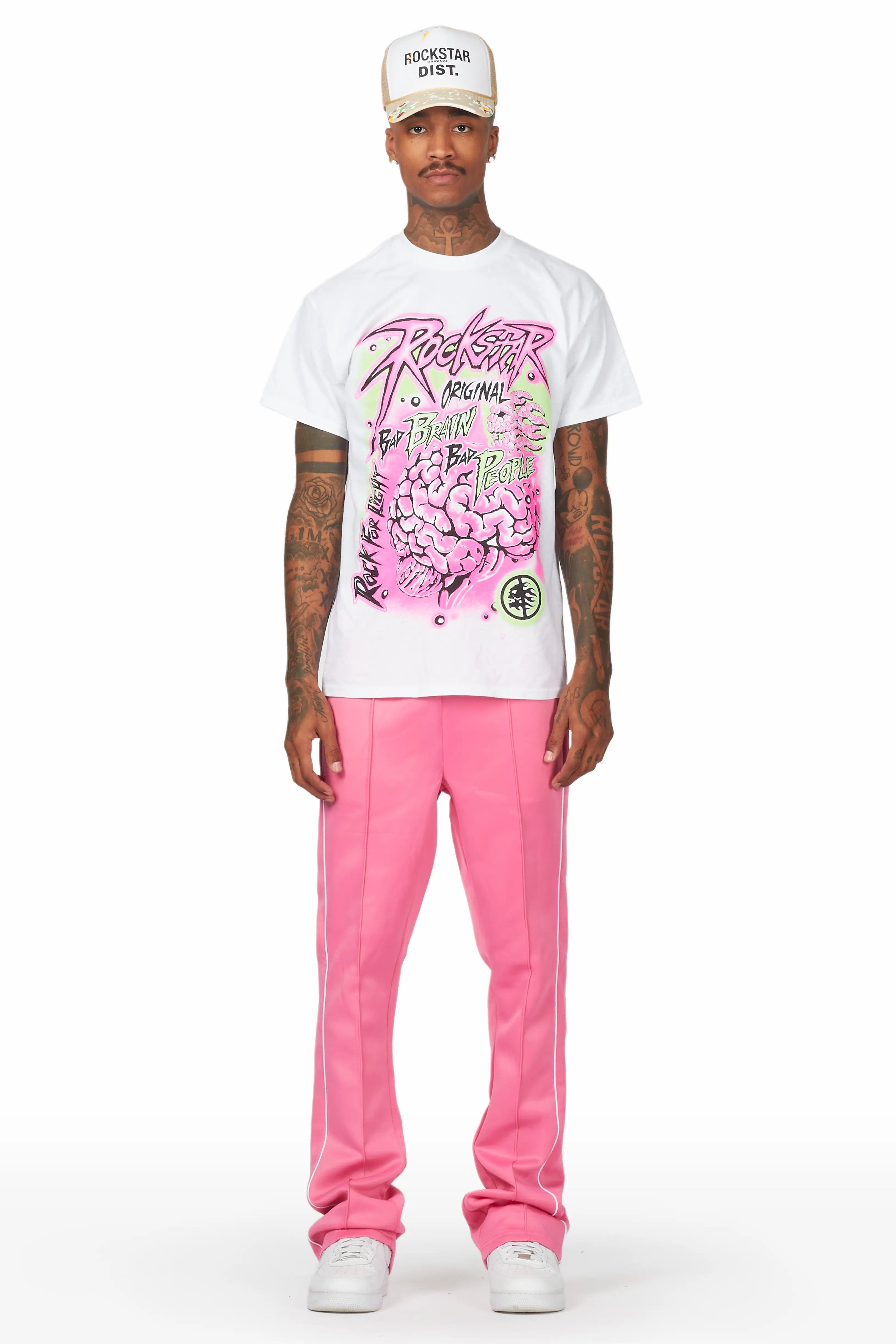 Braindead Pink/White T-Shirt/Stacked Track Set sold by Rockstar Original