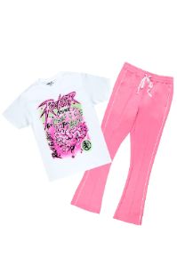 Braindead Pink/White T-Shirt/Stacked Track Set sold by Rockstar Original