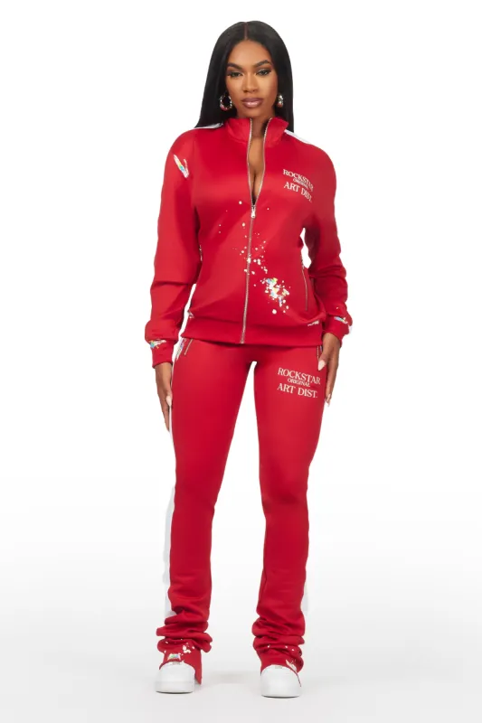 Nevaeh Red Tricot Super Stacked Trackset sold by Rockstar Original