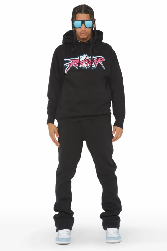 Jeton Black Graphic Hoodie Track Pant Set sold by Rockstar Original