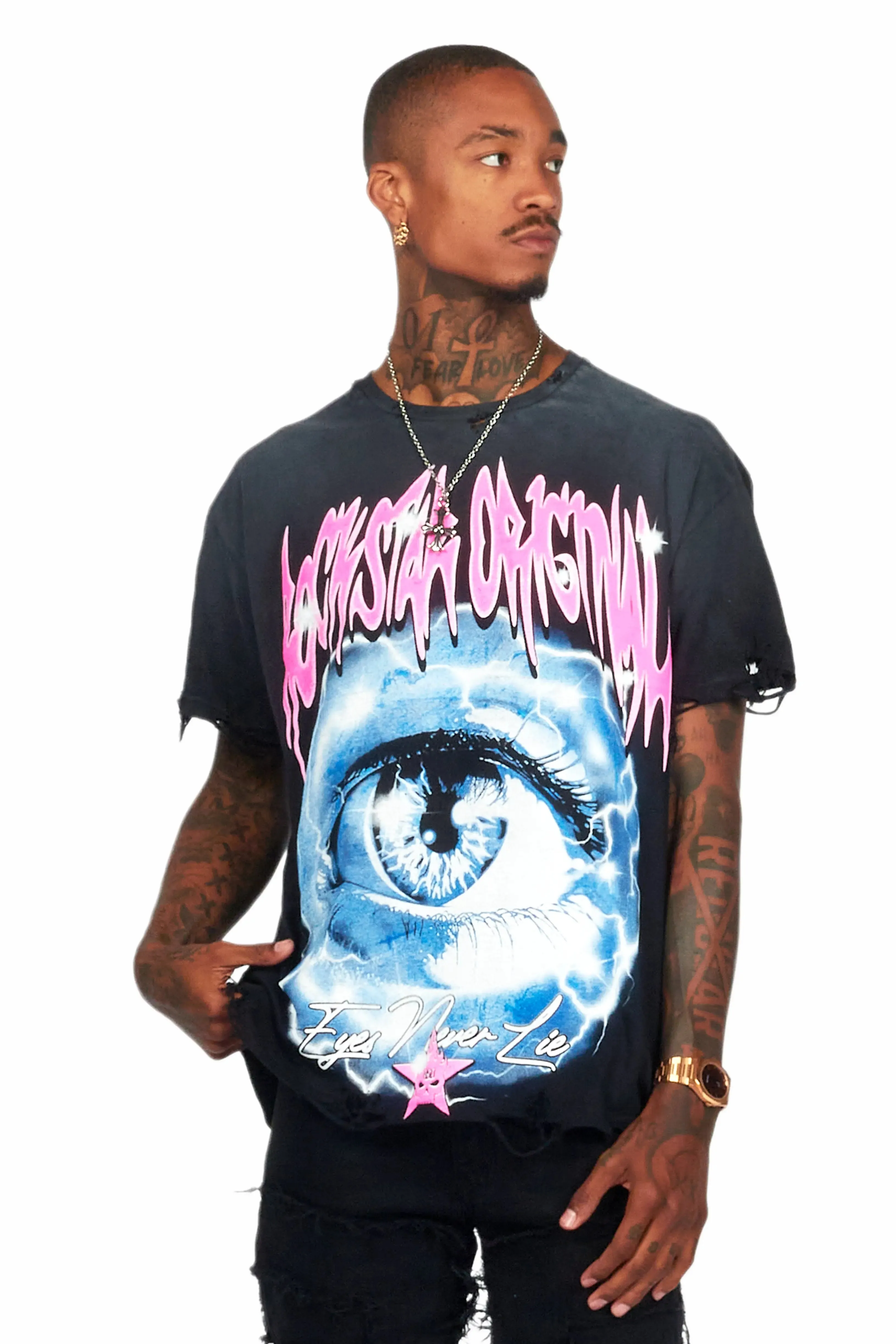 Pello Black Oversized Graphic T-Shirt sold by Rockstar Original product image thumbnail 2