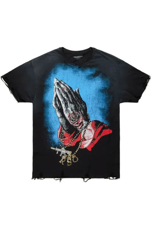 Gonave Black Oversized Graphic T-Shirt sold by Rockstar Original