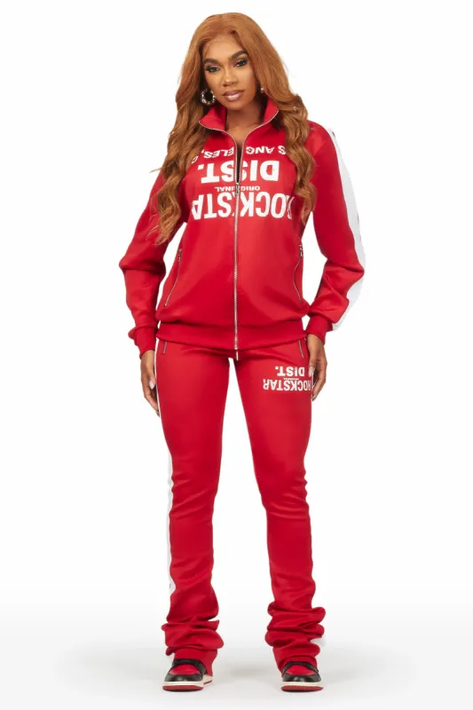 Rashada Red Tricot Super Stacked Trackset sold by Rockstar Original