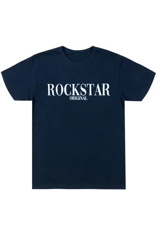 Octavio Printed T-Shirt- Navy made by Rockstar Original