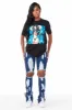Valerie Dark Wash Distressed Super Stacked Jean sold by Rockstar Original