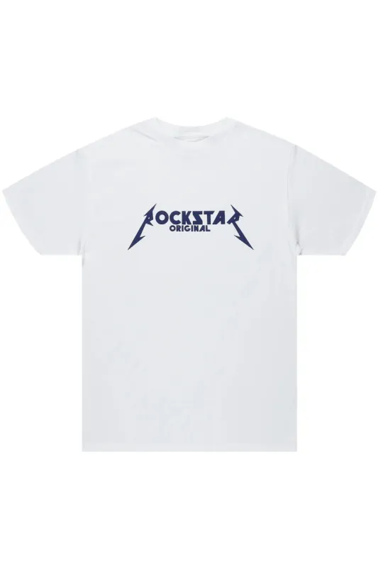 Diogo White/Navy Printed T-Shirt sold by Rockstar Original