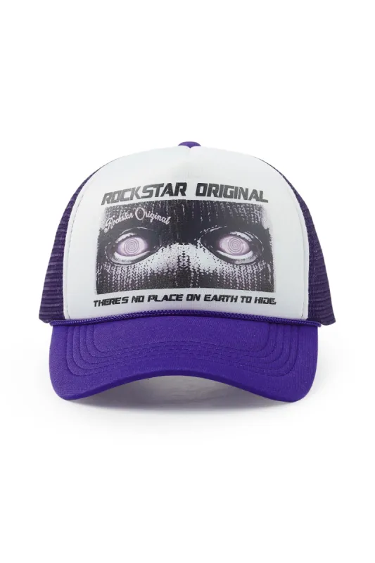 Ernesto White/Purple Trucker Hat sold by Rockstar Original