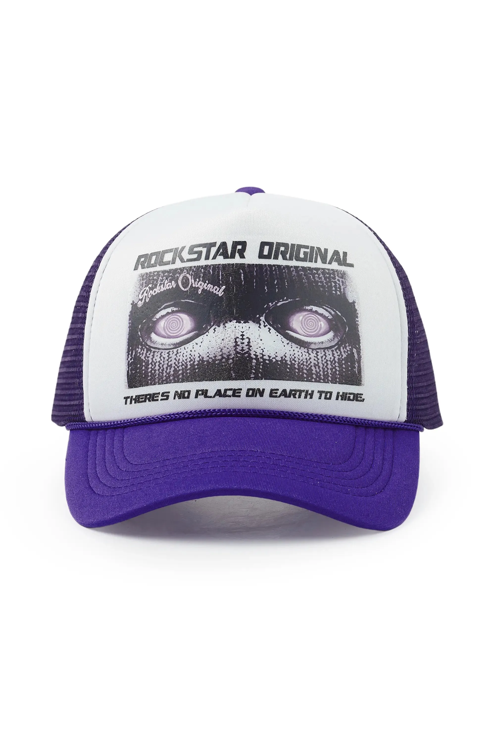 Ernesto White/Purple Trucker Hat sold by Rockstar Original