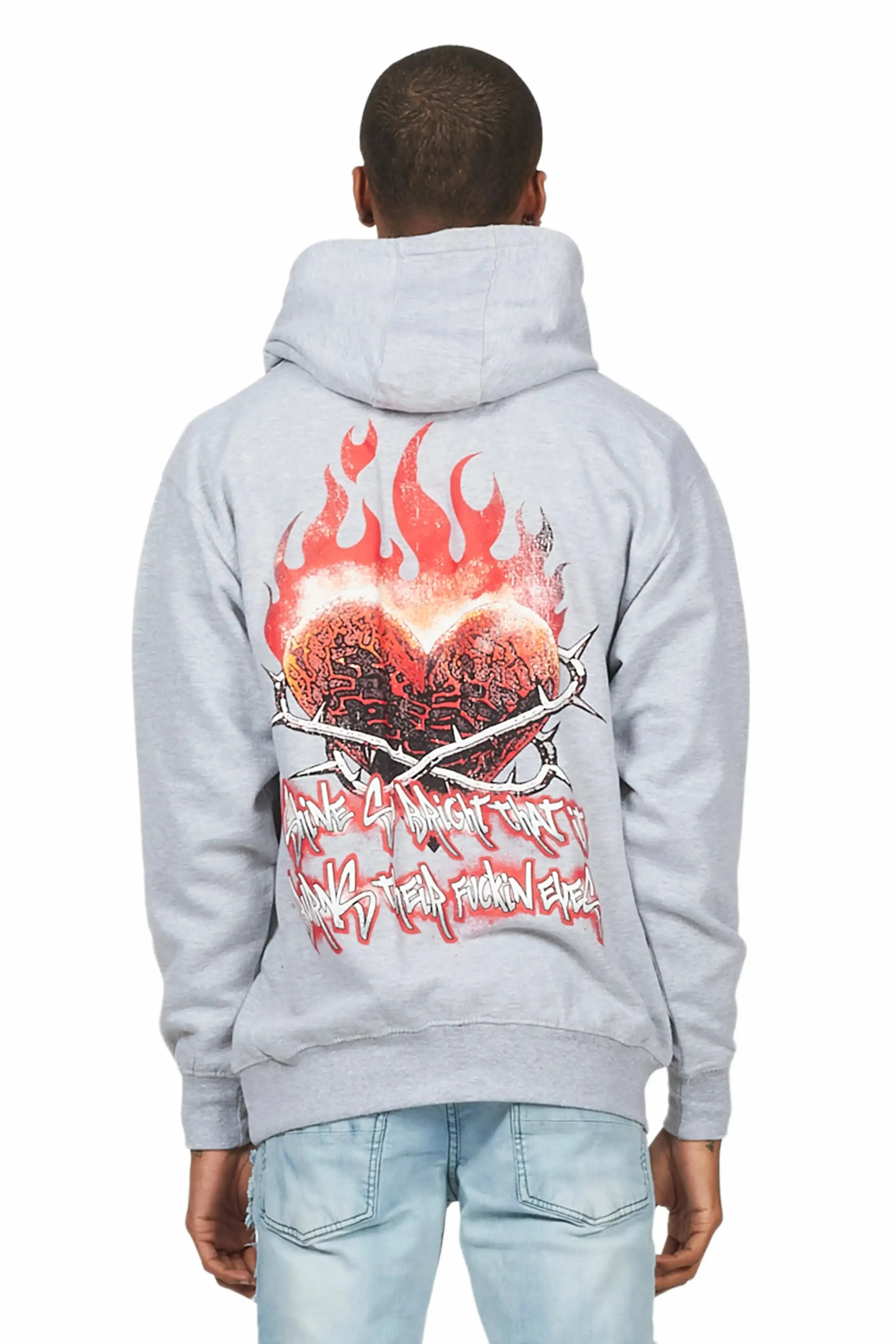 Euclid Heather Grey Graphic Hoodie sold by Rockstar Original product image thumbnail 5