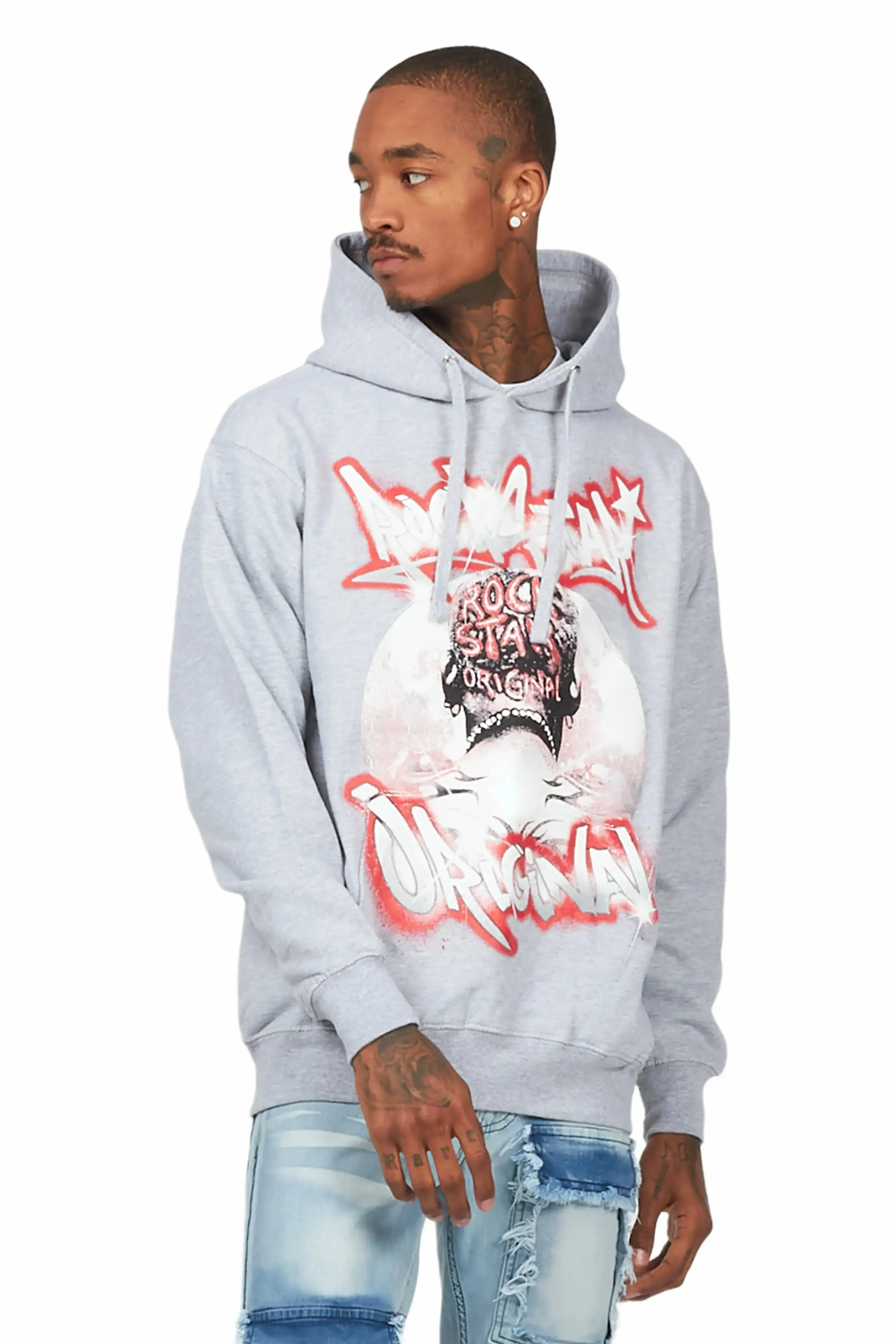 Euclid Heather Grey Graphic Hoodie sold by Rockstar Original product image thumbnail 4