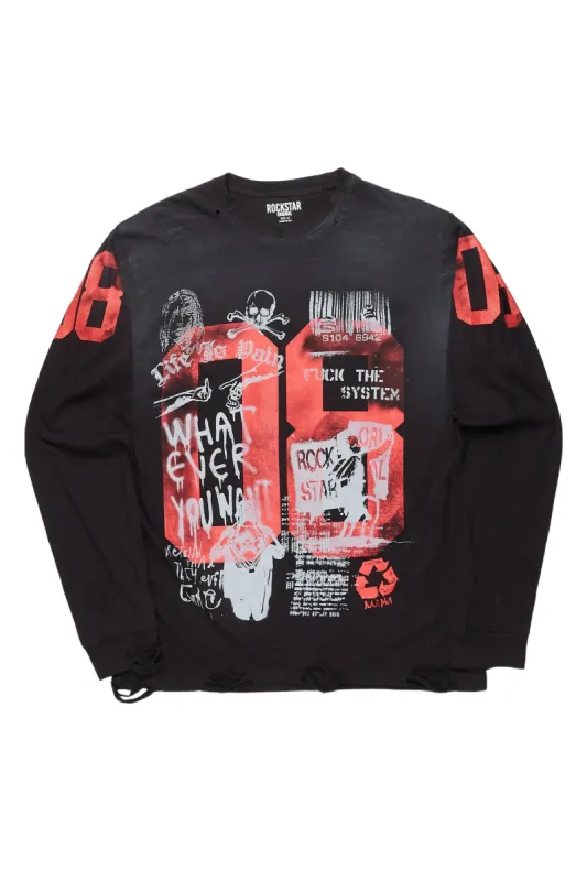 Grill Black Long Sleeve Graphic T-Shirt sold by Rockstar Original