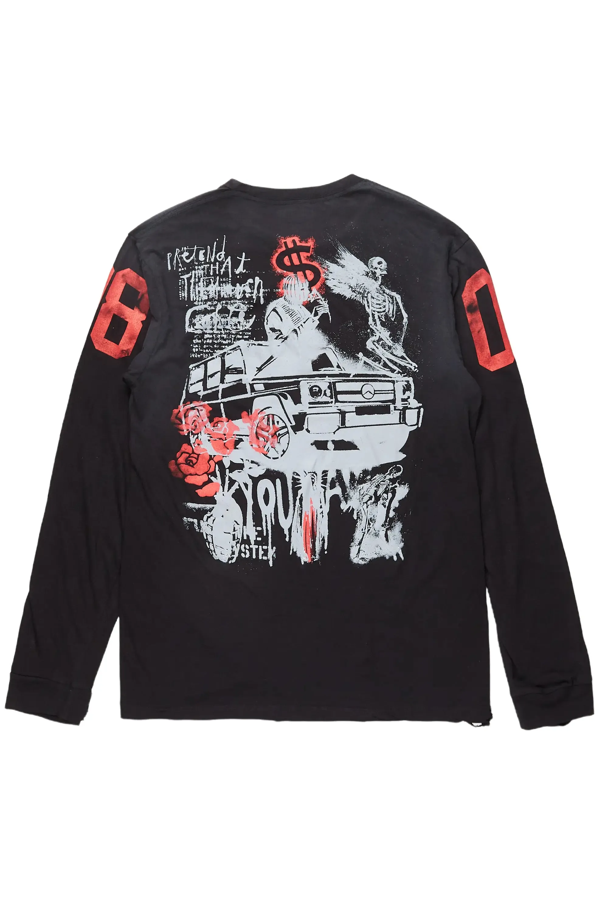 Grill Black Long Sleeve Graphic T-Shirt sold by Rockstar Original product image thumbnail 3