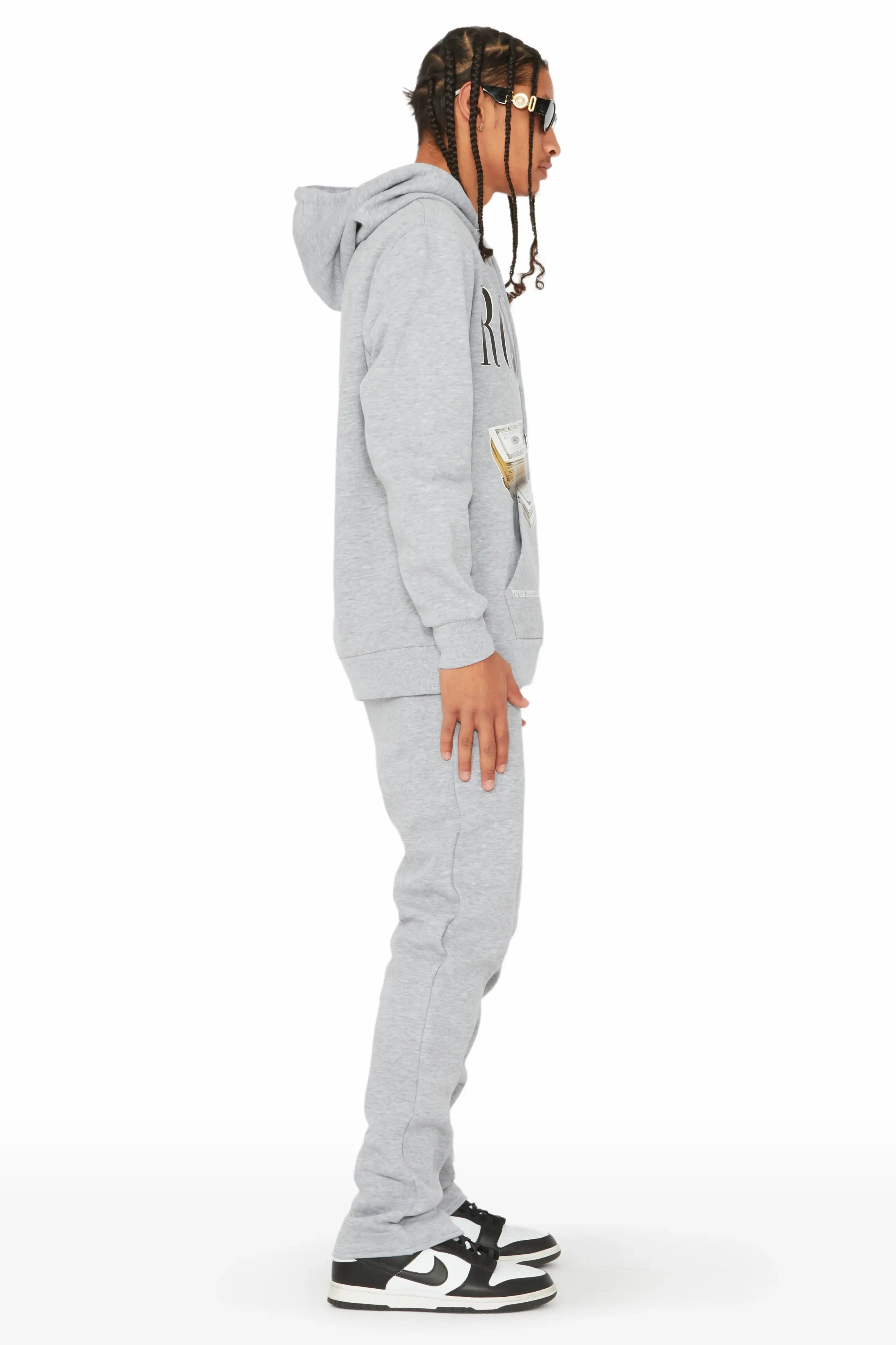 Dayte Nite Heather Grey Slim Fit Track Set sold by Rockstar Original product image thumbnail 3