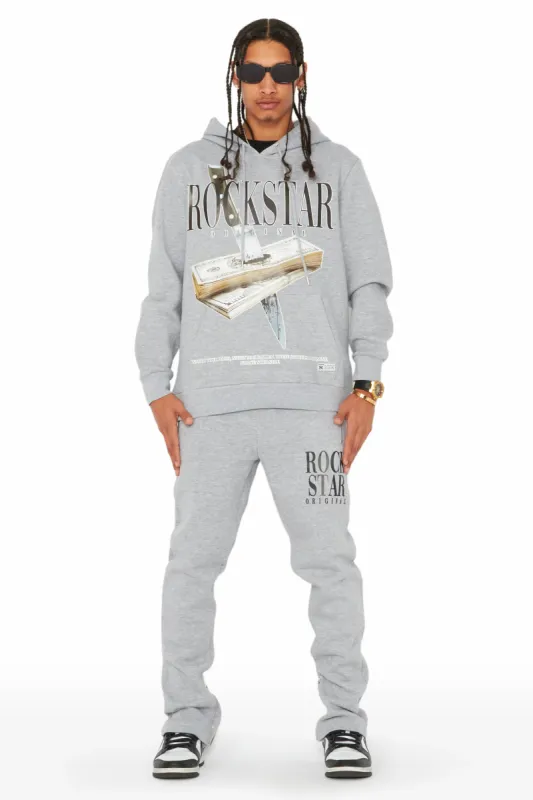 Dayte Nite Heather Grey Slim Fit Track Set sold by Rockstar Original